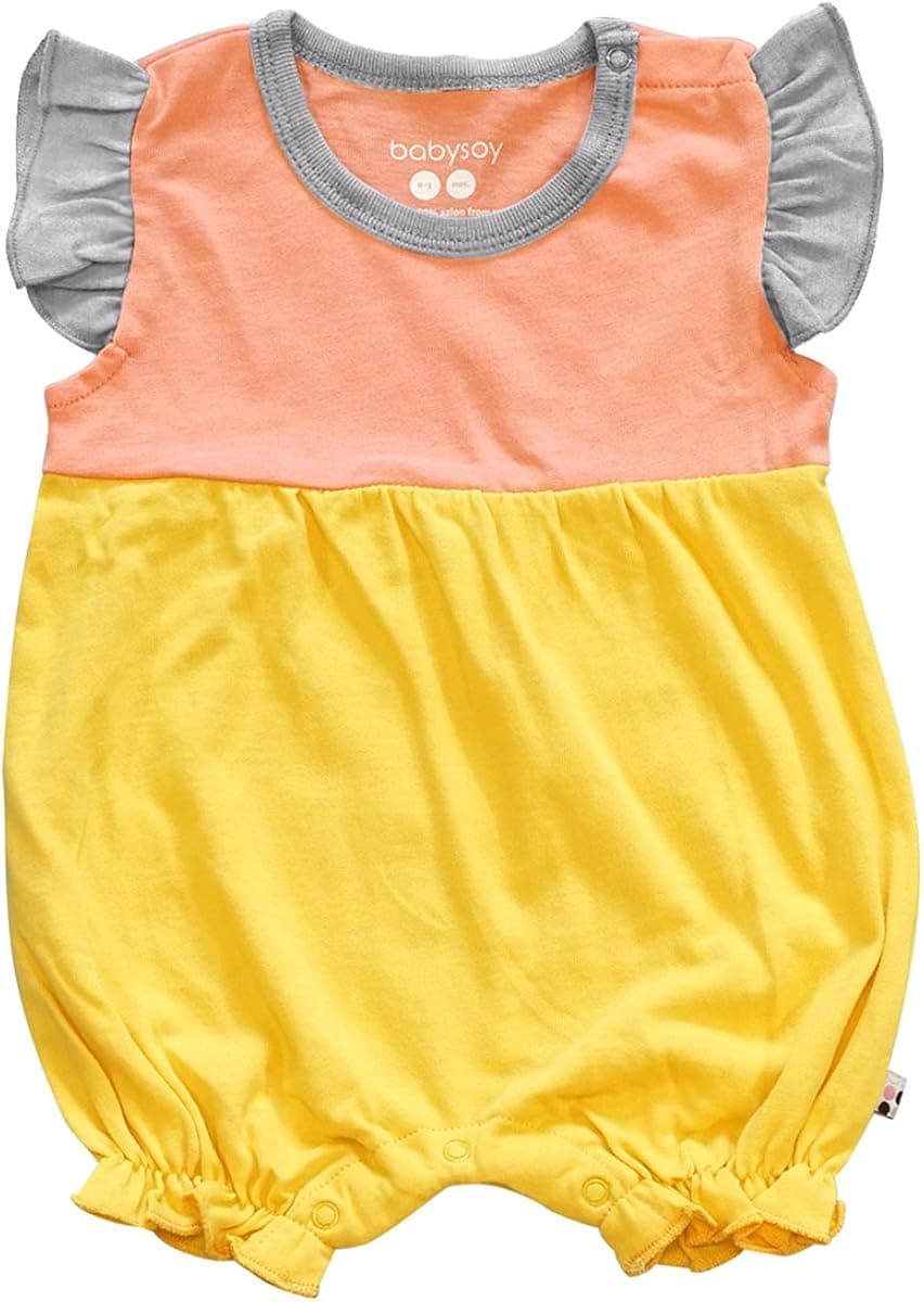 Babysoy Baby Girl Color Block Princess Romper