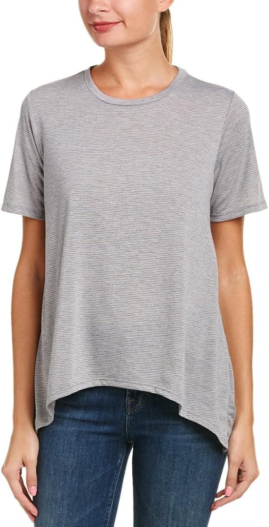 BCBGeneration Women's Asymmetrical Hem Top, Heather Grey Combo, X-Small