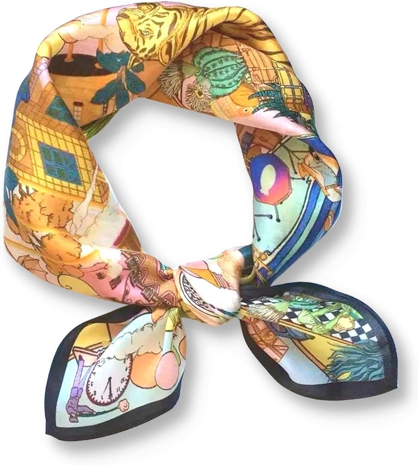 PoeticEHome 100% Mulberry Silk Neck Scarf 21"x21" Small Square Scarfs for Women Gift Packed