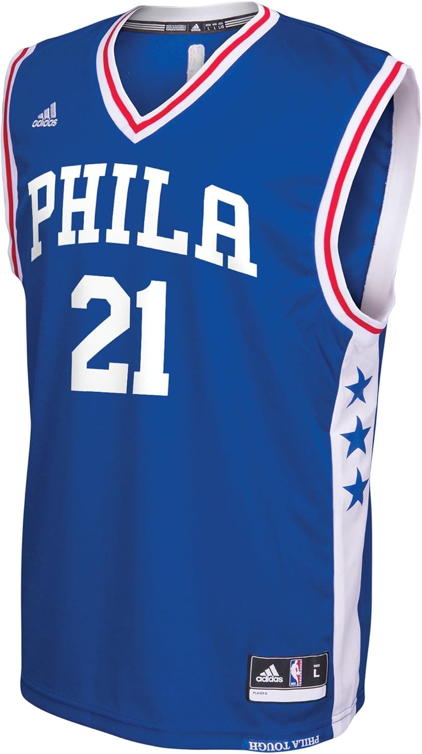NBA Philadelphia 76ers Joel Embiid #21 Men's Replica Jersey, XX-Large, Blue