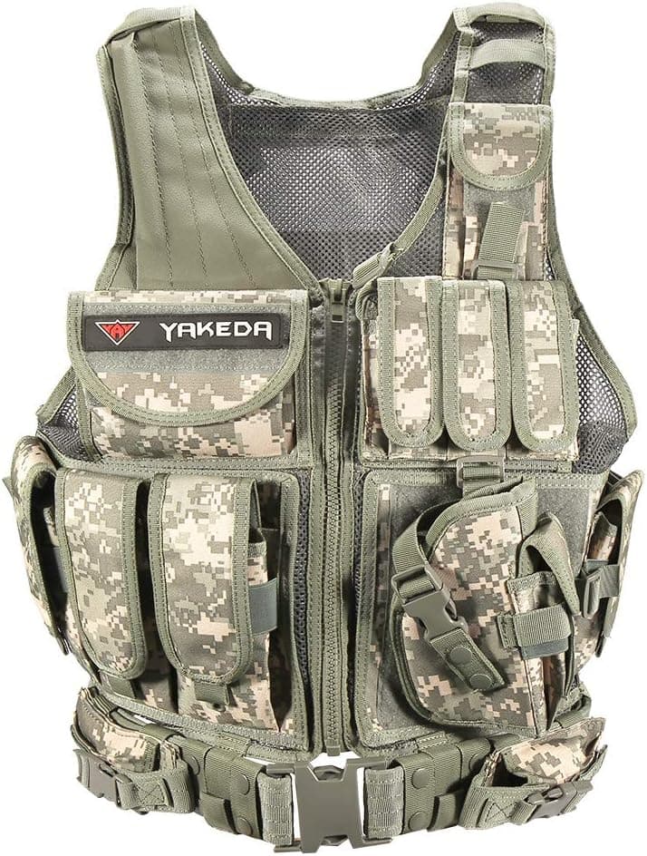 YAKEDA Tactical Vest Outdoor Ultra-Light Breathable Training Vest Adjustable for Adults