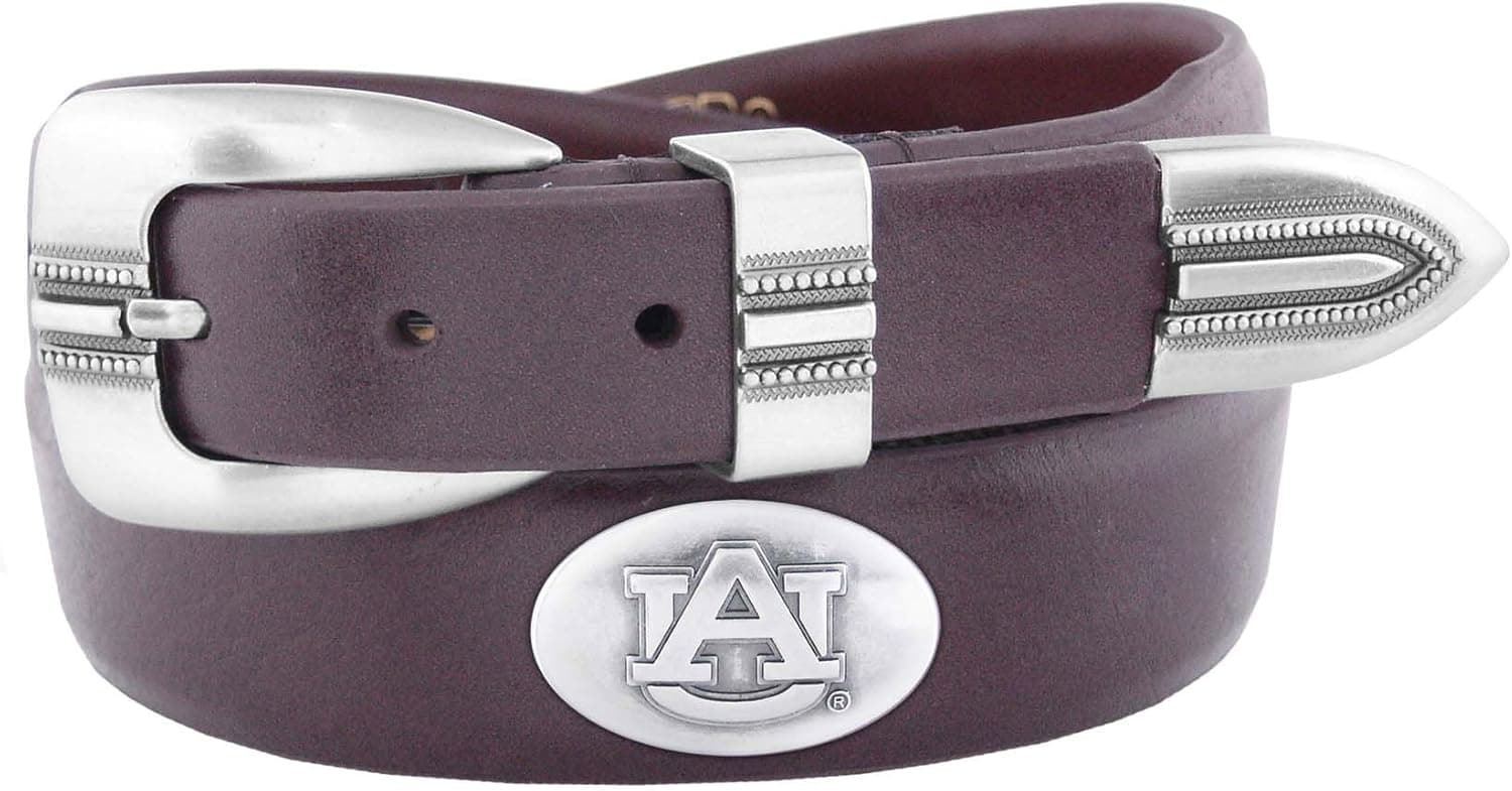 Zeppelin Products Inc. NCAA Auburn Tigers Tip Leather Concho Belt
