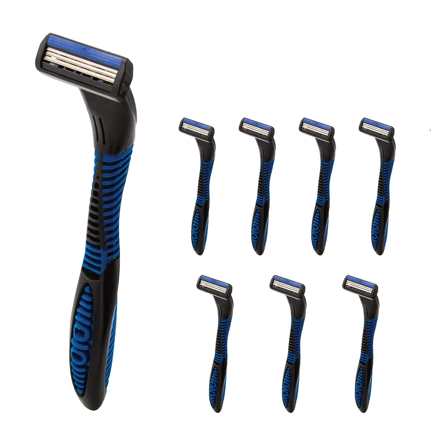 BROOKSTONE, 8 Pack Disposable Razors for Men or Women, Triple Stainless Steel Blade for Maximum Precision, Aloe Vera Strip Sooths Skin While Shaving, Pivoting Moving Head