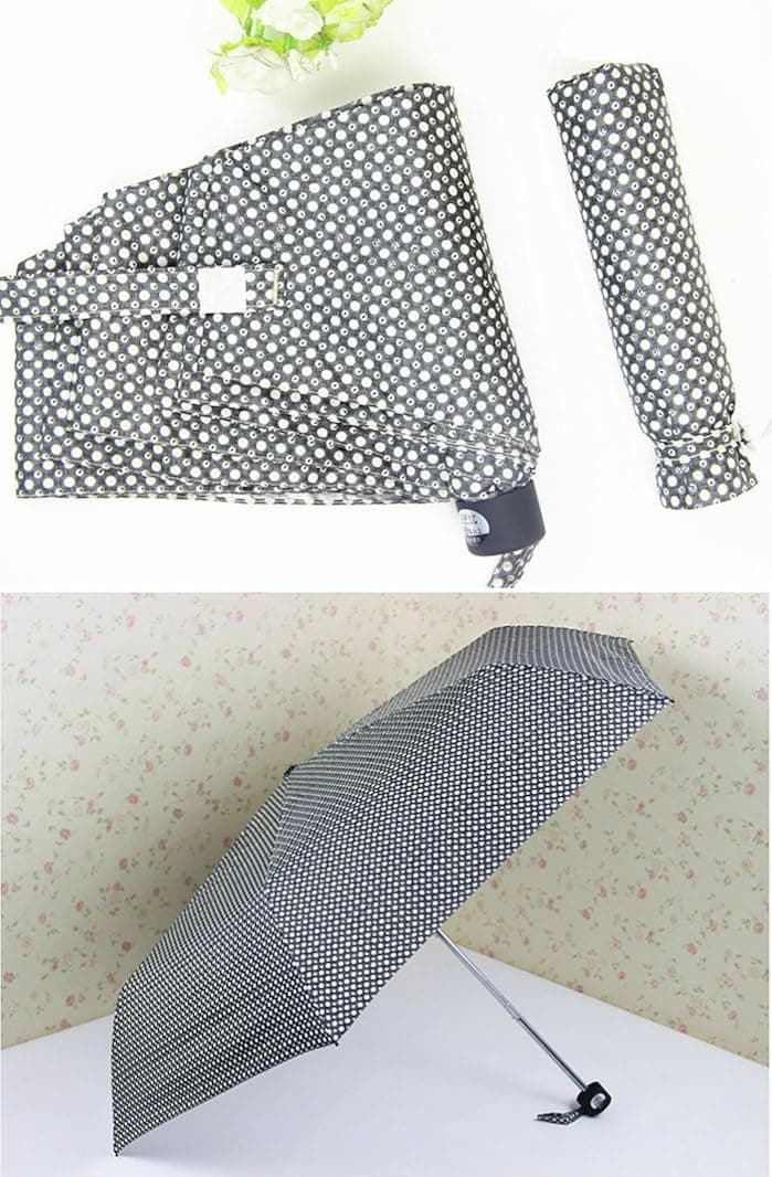 Juliana Polka Dot Anti-uv Sun Umbrella Four Folding Parasol Compact Umbrella UPF 50+