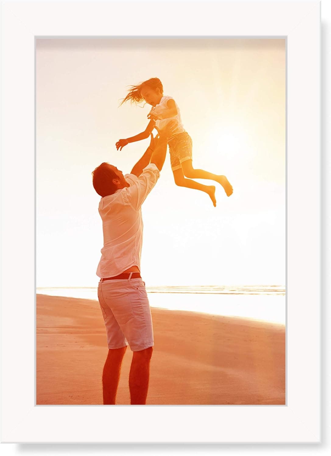 CREKERT 4 x 6 Photo Picture Frame Made Of Solid Wood Real Tempered Glass For Wall Mount Tabletop Display Home Decor White - 1 Pack