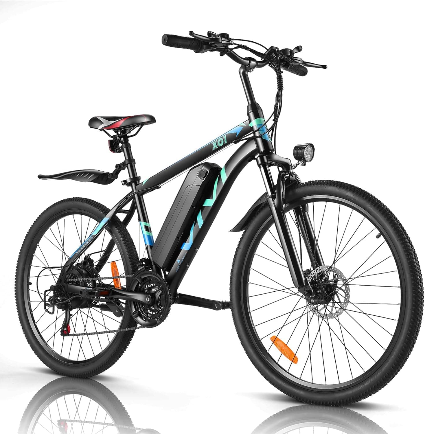 VIVI 26'' Electric Bike for Adults, 350W Electric Mountain Bike, Adult Electric Bicycles with 36V Lithium Battery, Shimano 21 Pedal Assist Ebike, Electric Bicycle with Suspension Fork, Max Speed 20MPH