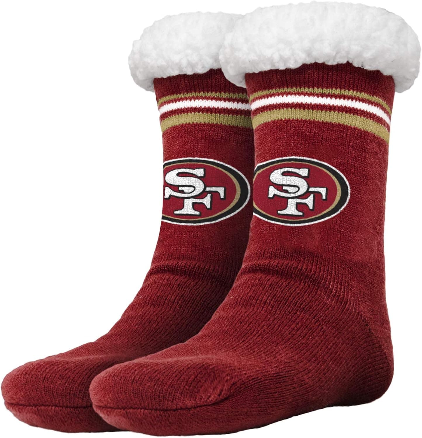 FOCO SAN FRANCISCO 49ERS STRIPE LOGO TALL FOOTY SLIPPER-UNISEX
