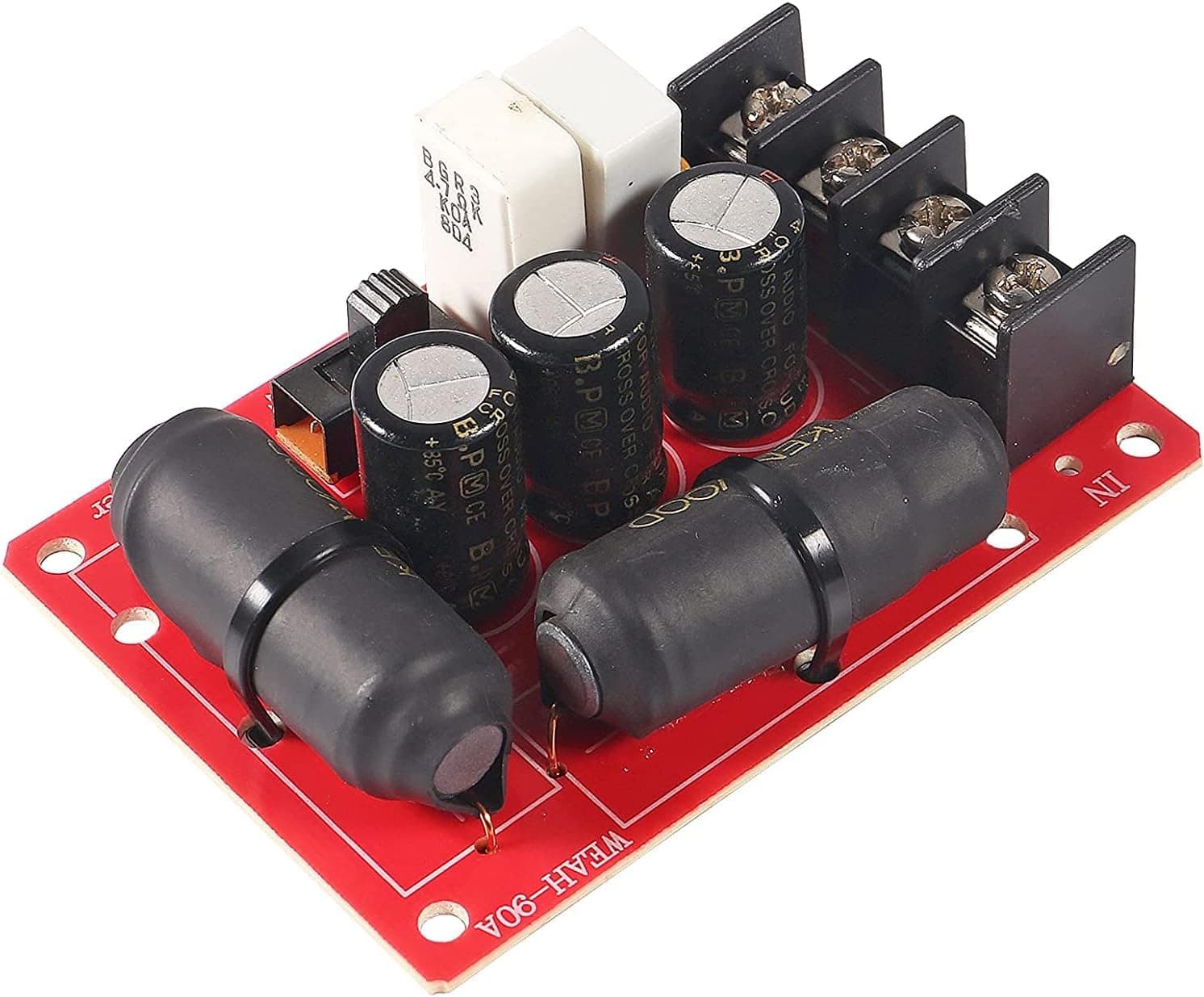 200W Pure Bass Subwoofer Crossover Second-Order Crossover Frequency Distributor Divider 2 Way Speaker Audio Crossover Filter (A)