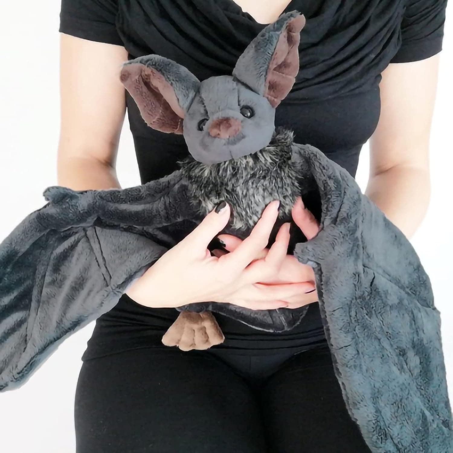 Bat Plush Toys Gothic Doll Plushie, Scary Goth Stuffed Animal, Soft Kawaii Bashful Bat with Cute Wings, Gift for Kids Girlfriend, Christmas Halloween Holiday Party Decorations (13x28.7 inch)