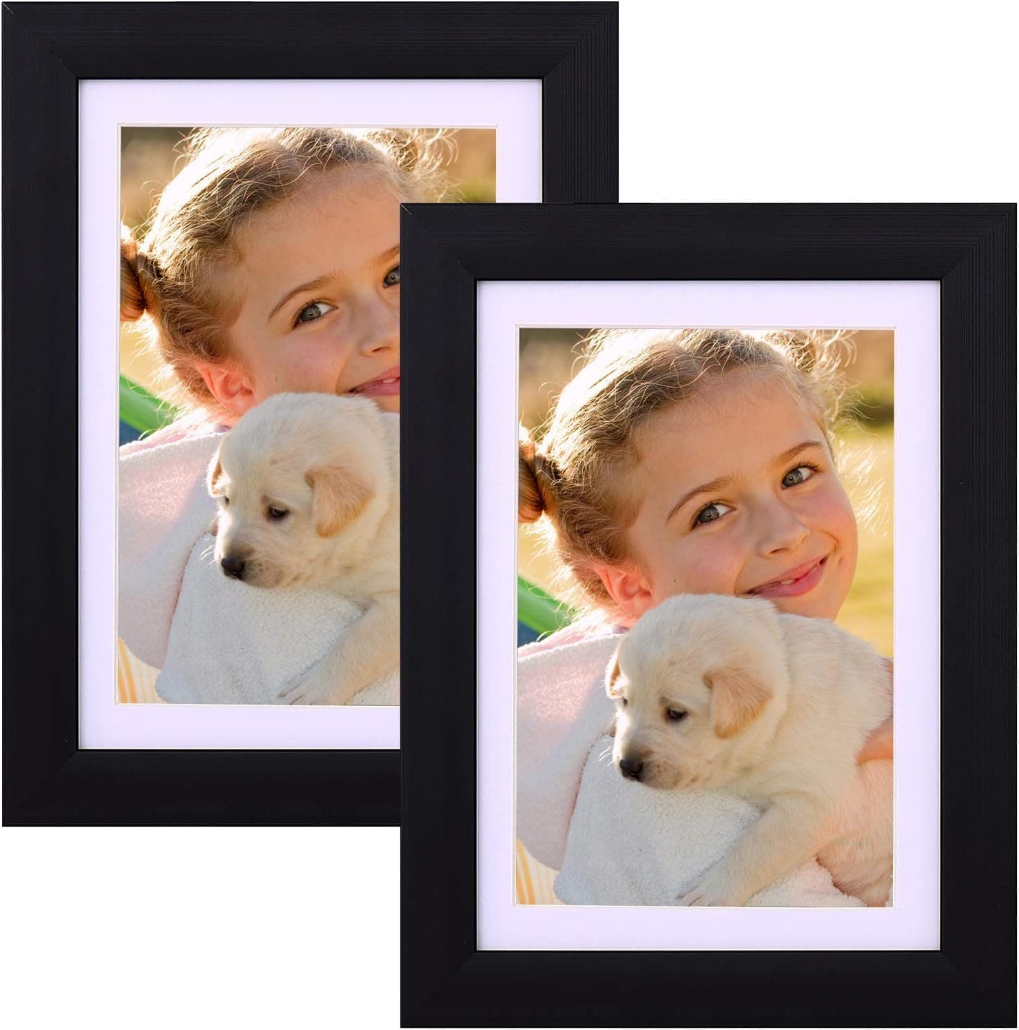 5x7, Set of 2 Picture Frame for Wall Mounting or Tabletop with High-Definition Glass, Black Photo Frame for Home Living Room Decor Friends Gifts