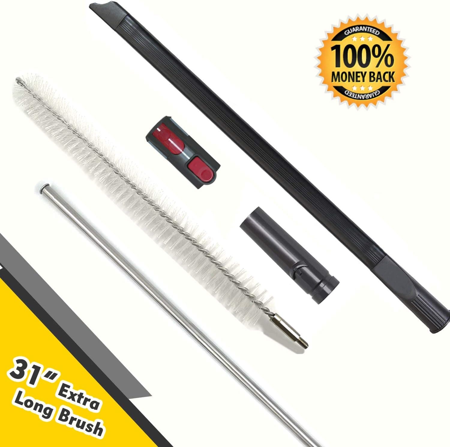 Dryer Vent Cleaner Kits, Crevice Cleaner Tool, 24 Inch Vacuum Hose Attachment, 31 Inch Flexible Lint Cleaning Brush and General Adapter (V7 V8 V9 V10 V11)