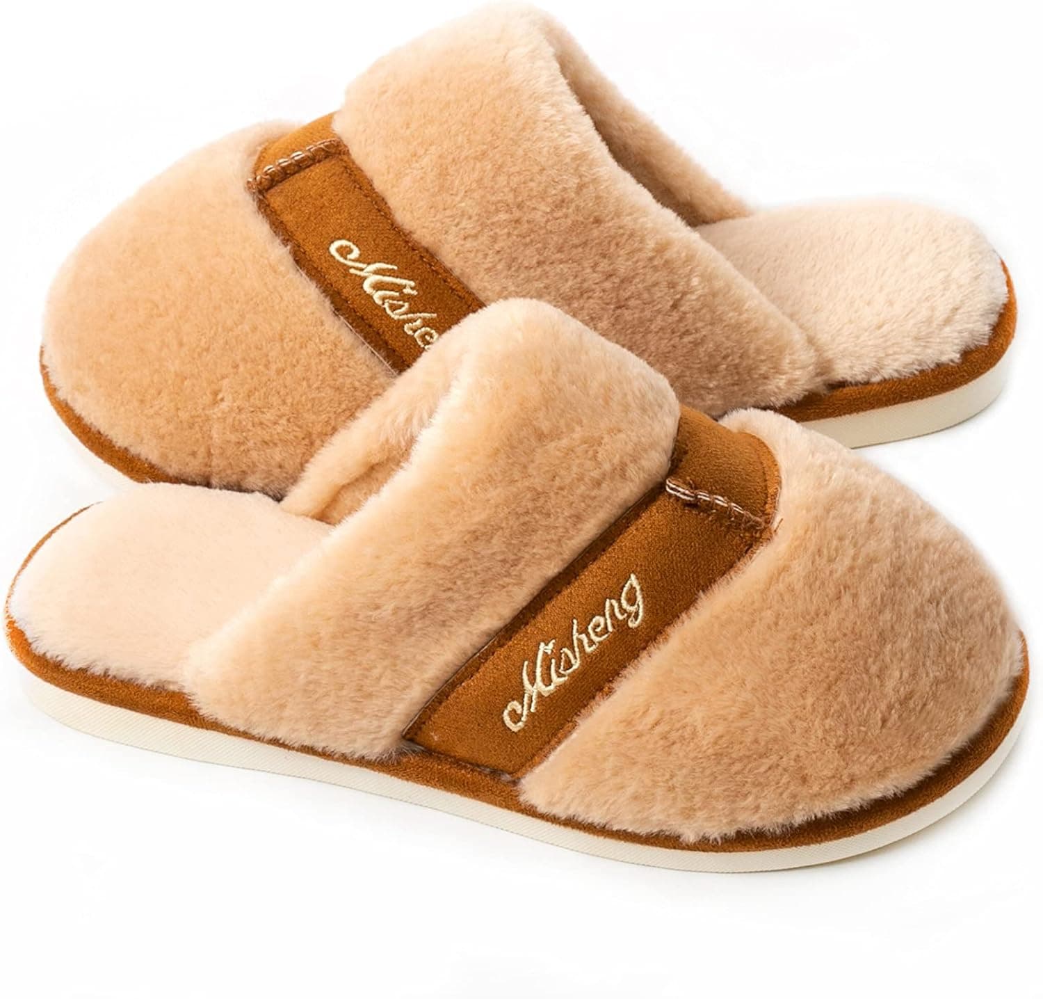 Koknwoa Women's Plush Fluffy Memory Foam Slip On House Slippers Cozy Warm Winter House Shoes Soft Comfy Anti-Skid Indoor/Outdoor