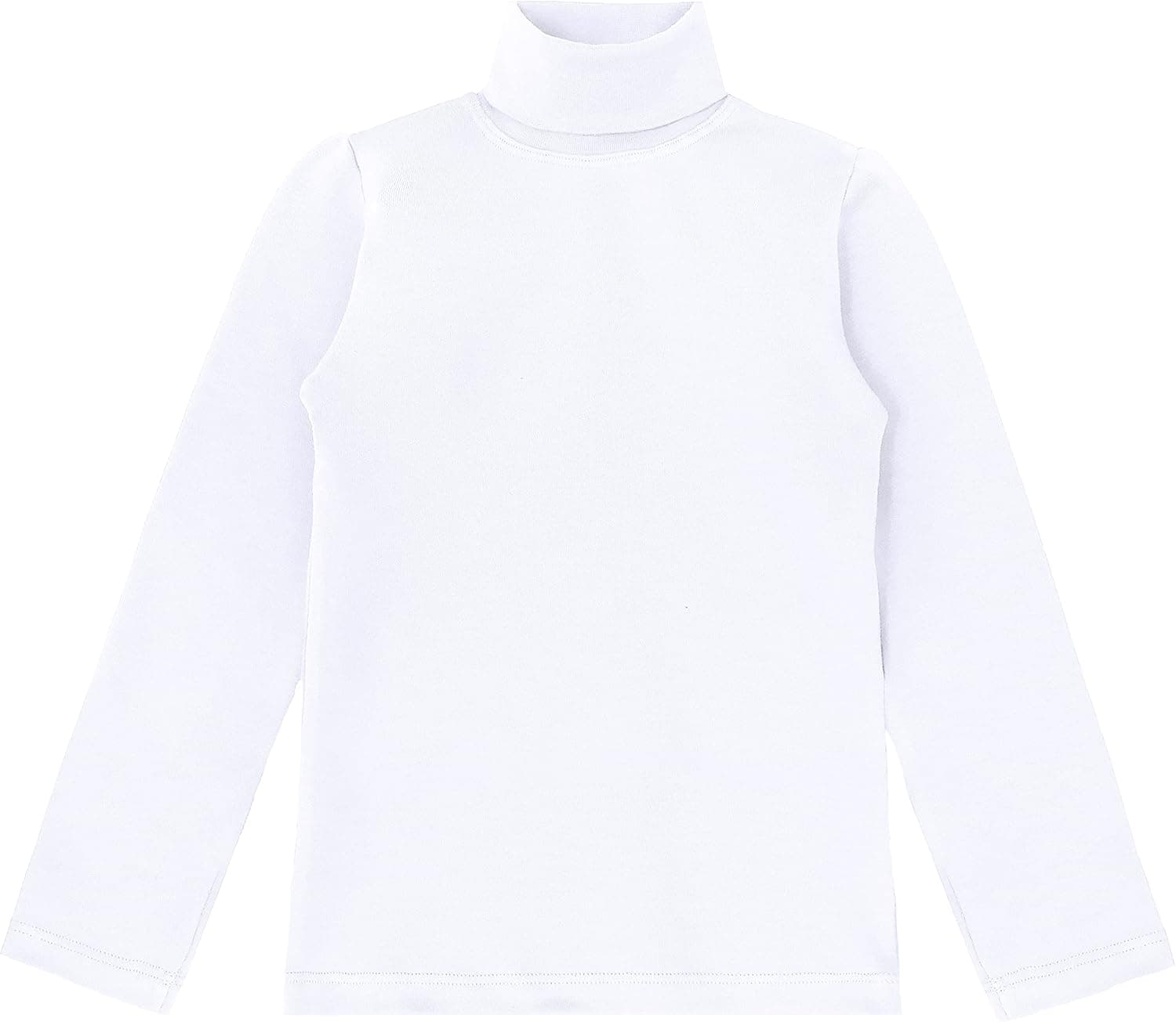 Lilax Girls' Basic Long Sleeve Turtleneck Cotton T-Shirt
