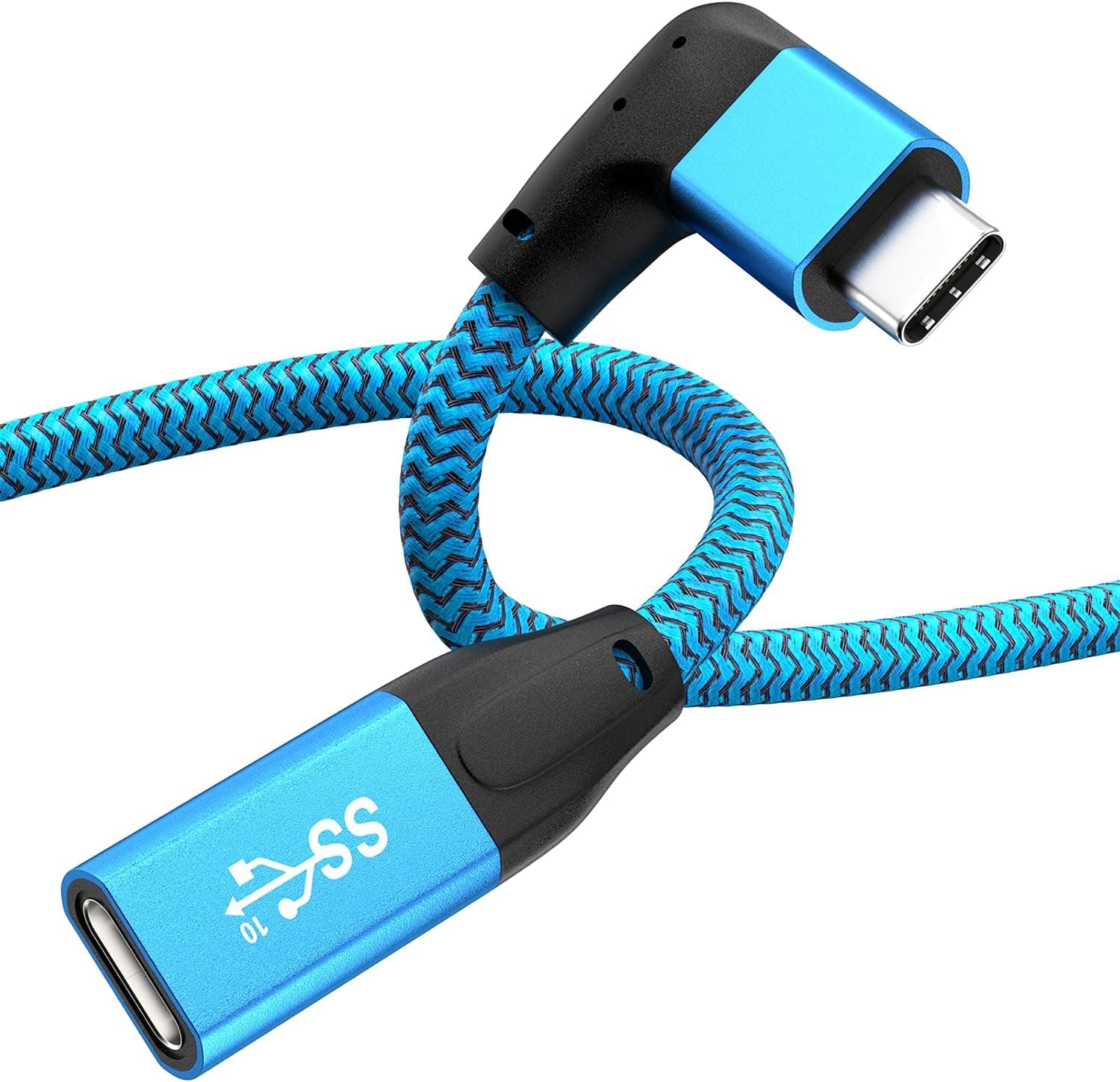 UseBean Right Angle USB C Extension Cable 6FT, 90 Degree USB-C 3.1 Gen 2 10Gbps Male to Female Type C 4K Video Extender Cord,for USB C Hub/Dock,MacBook Pro/Air,iPad Pro 2020,Samsung,Nintendo Switch