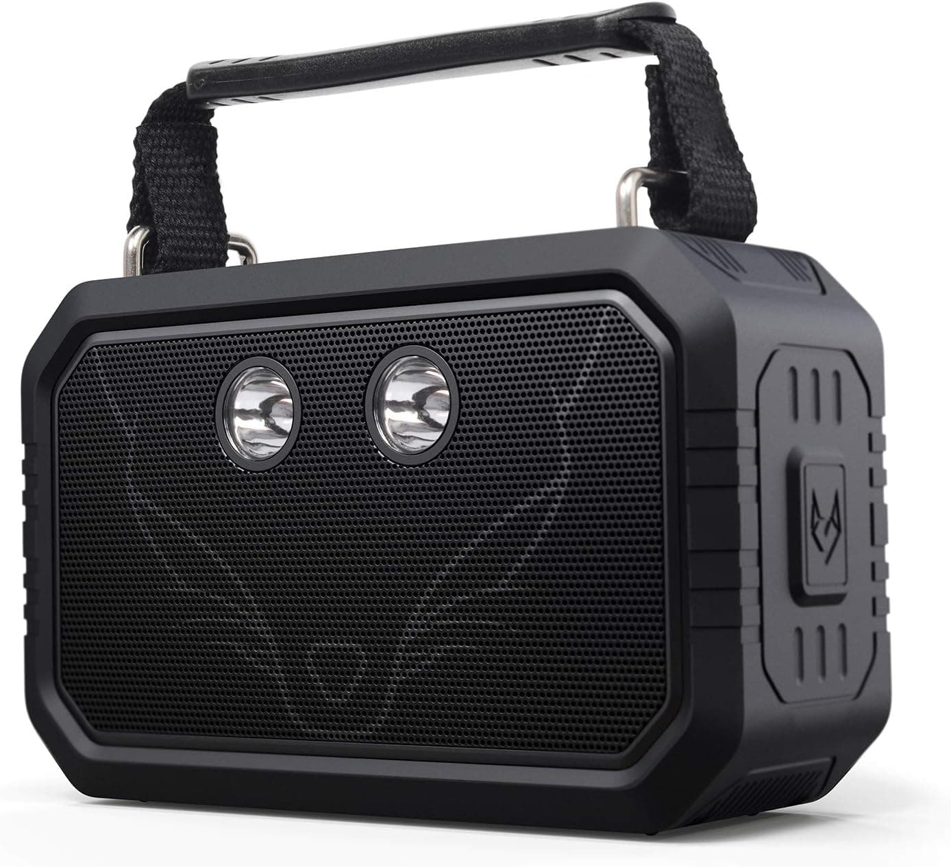 DOSS Bluetooth Speaker, Traveler Wireless Bluetooth Speaker with 20W Stereo Sound and Bold Bass, IPX6 Waterproof, Wireless Pairing, 12H Playtime, 5 Light Modes, Portable Speaker for Outdoor-Black