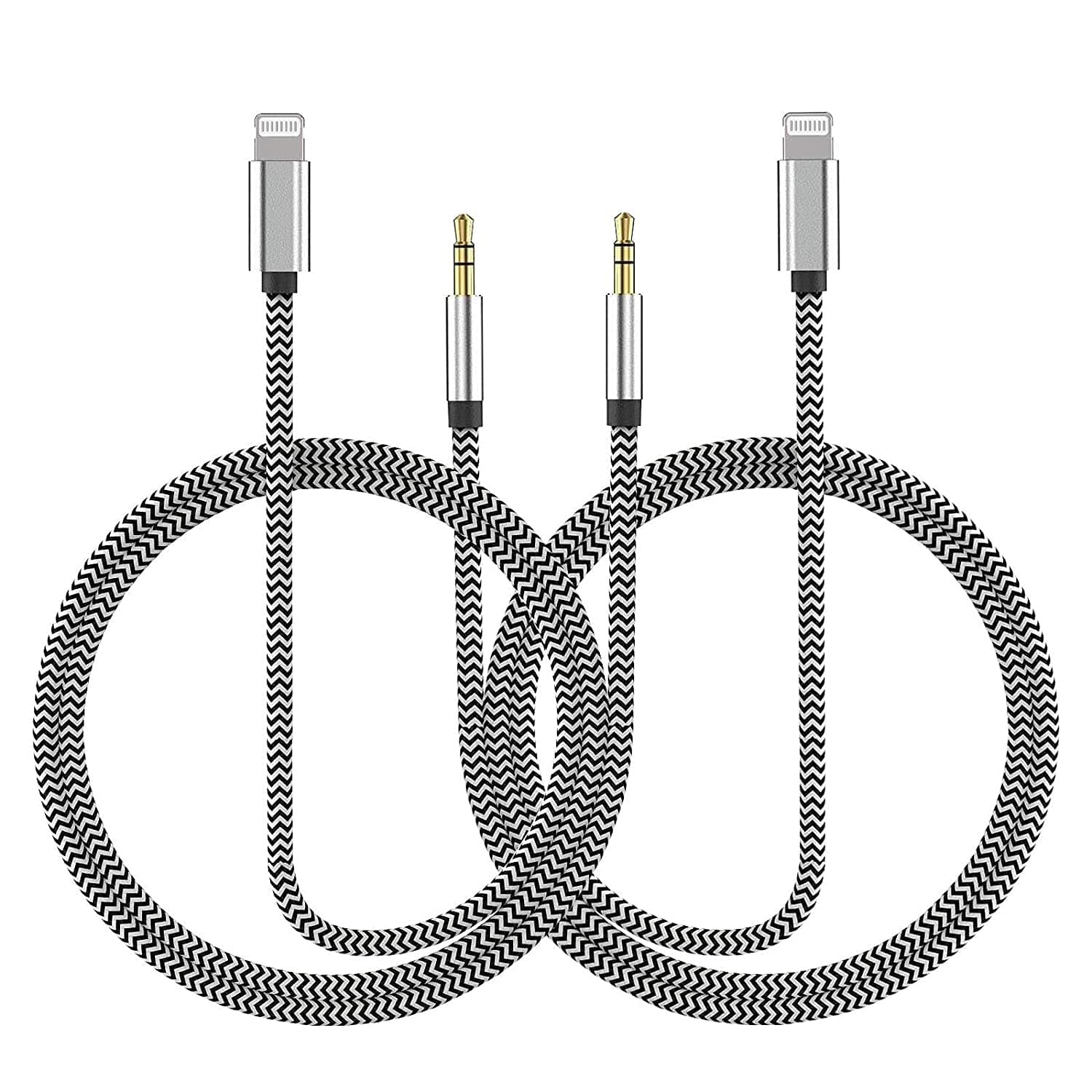 Aux Cord for iPhone 12, 2 Pack [Apple MFi Certified] esbeecables iPhone Headphones Jack Lightning to 3.5mm Audio Cable for iPhone 13 12 11 XS XR X 8 7 iPad iPod to Car/Home Stereo, Speaker, Headphone