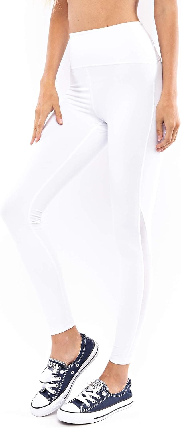 Another Day Women's High Waisted Active Casual Wear Full Length Mesh Yoga Leggings Hidden Pocket (S-3X)