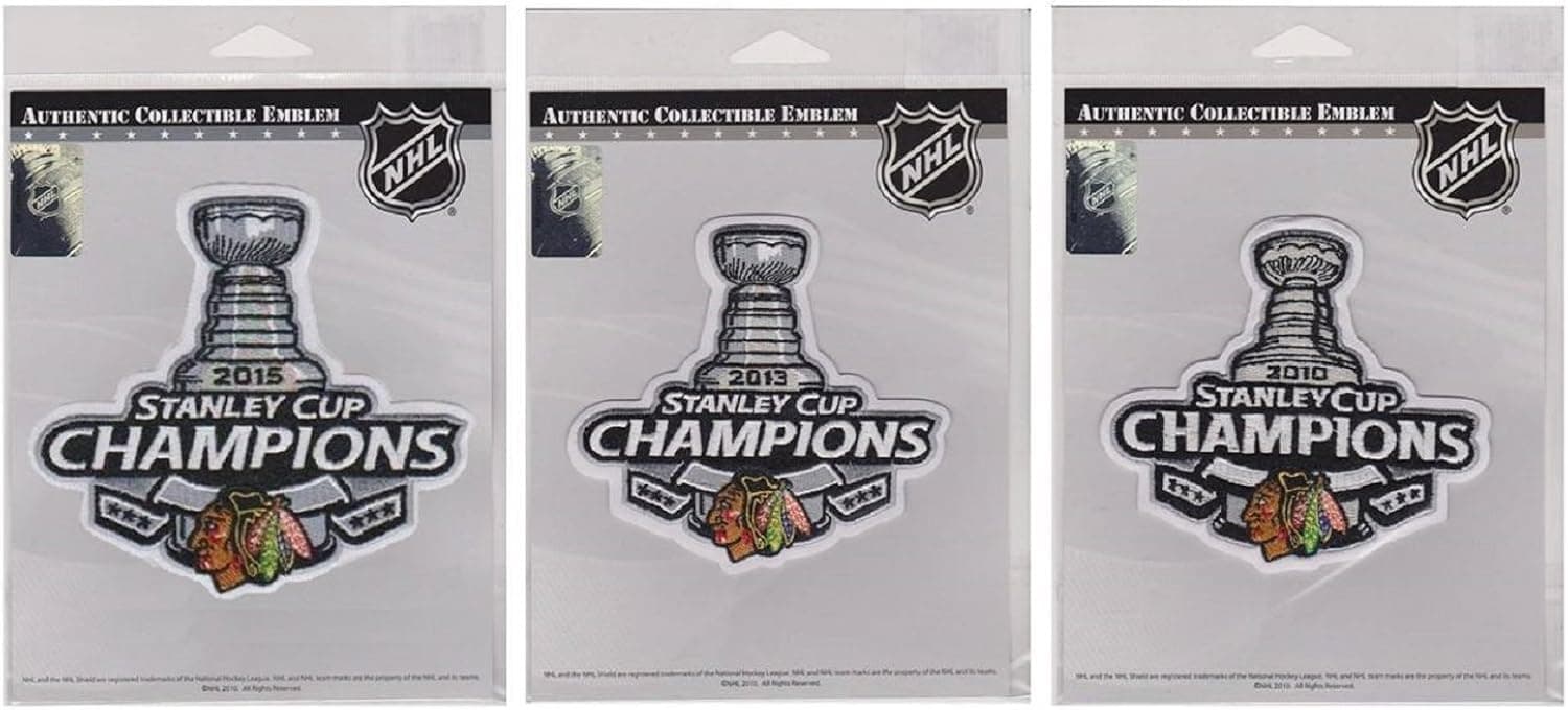 2010, 2013 & 2015 Stanley Cup Finals Champions Patch Chicago Blackhawks Lot of three