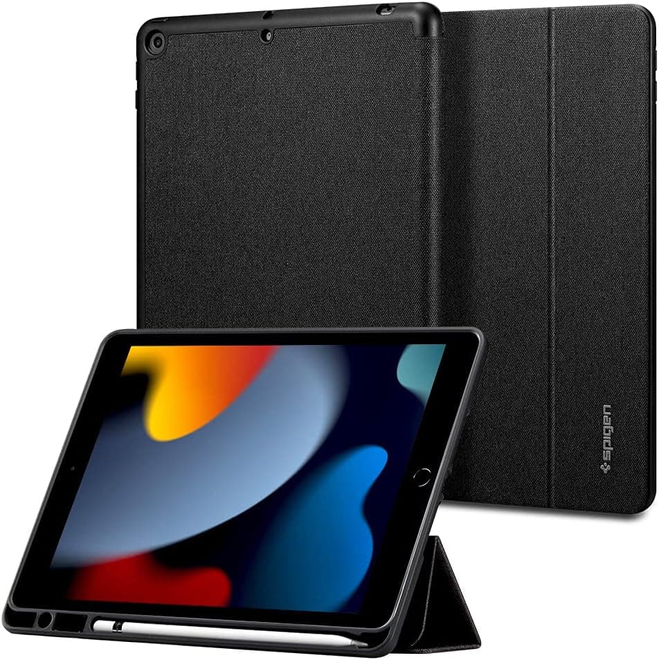 Spigen Urban Fit Designed for iPad 10.2 Case, iPad 9th Generation Case (2021) / iPad 8th Generation Case (2020) / iPad 7th Generation Case (2019) with Pencil Holder - Black