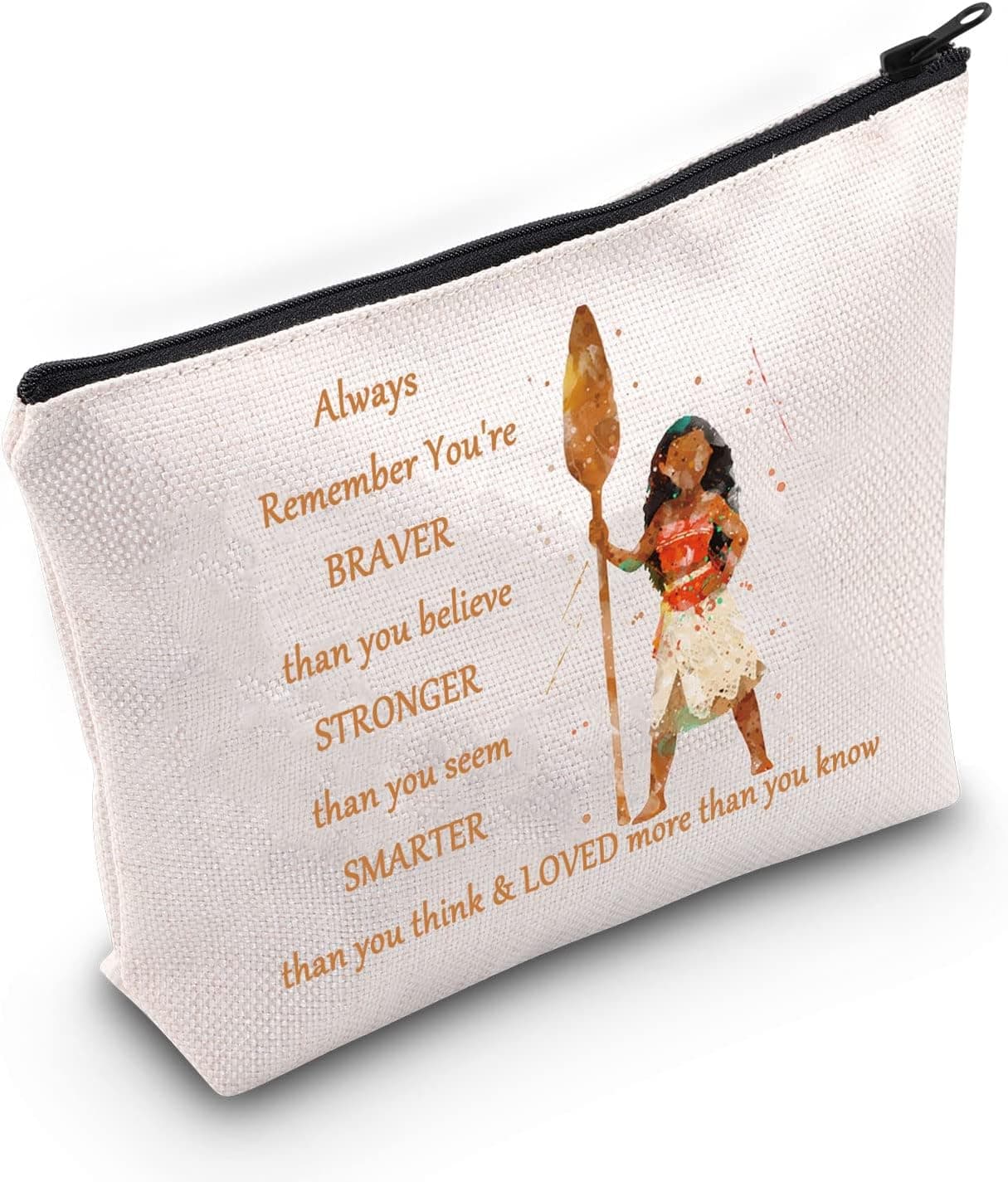 WZMPA Princess Ocean Cosmetic Makeup Bag Movie Inspired Gift You Are Braver Stronger Smarter Than You Think Makeup Zipper Pouch Bag For Women Girls(Always Ocean Moa)