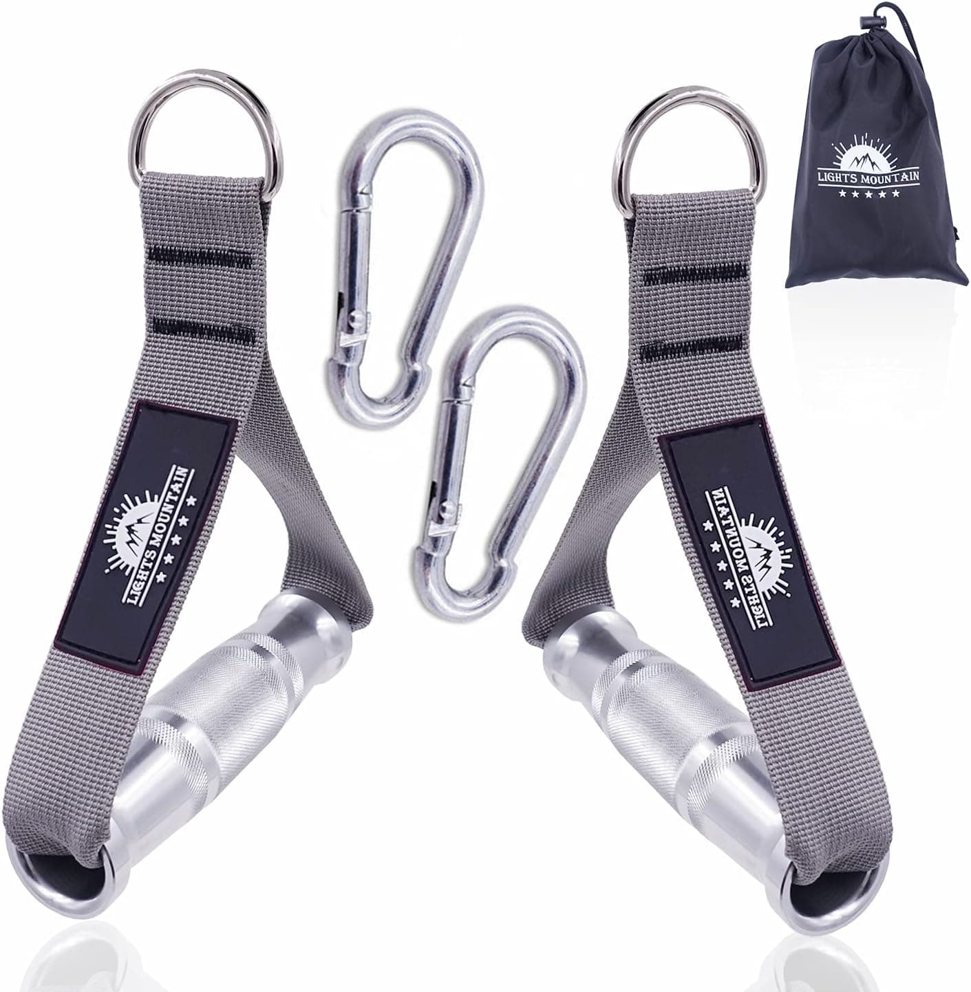 Lights Mountain Metal Gym Handles for Cable Machine Attachment Heavy Duty Aluminum Alloy Handle Grips Durable Workout Handles for Resistance Bands Pulley LAT Pulldown System