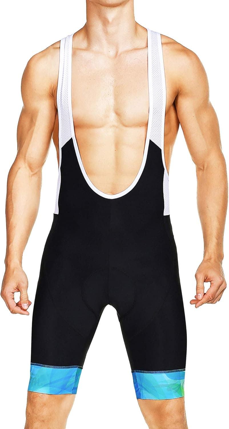 MUCUBAL Men's Cycling Bib Shorts with 3D Breathable Pad Elastic Compression Bike Bibs