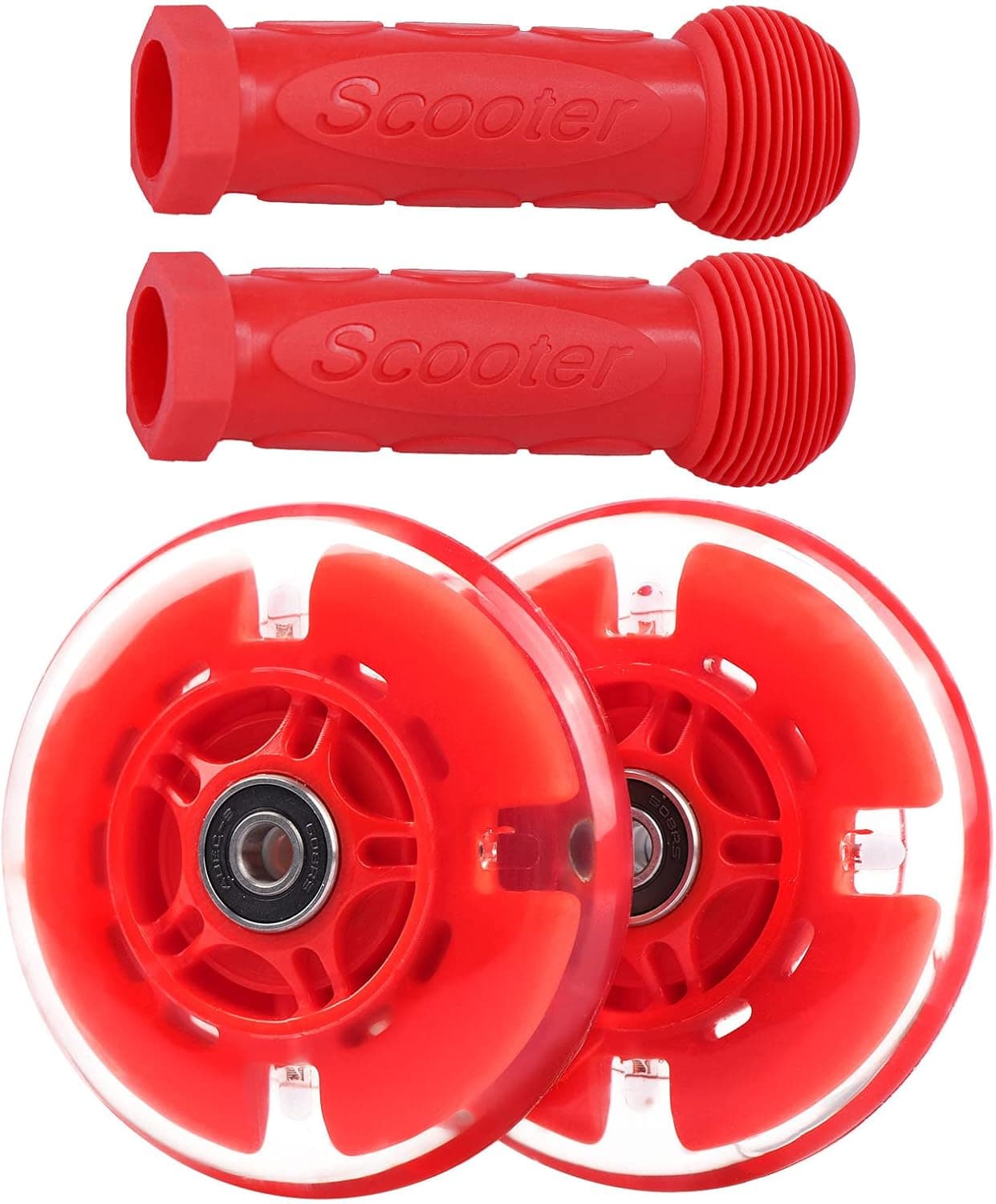 98mm Flashing Push Scooter Replacement Wheel Set, Upgrade Led Light Up Wheels for Razor Kick Scooter,2-Pack
