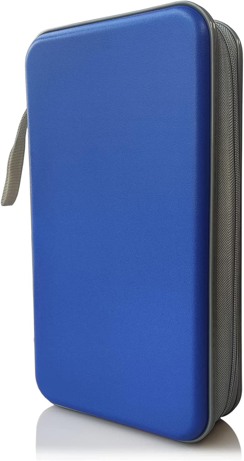 Bealuffe CD Case Holder 80 Disc Capacity CD DVD Storage Case Holder Organizer for Car Travel DVD Carrying Case CD Binder Wallet Booklet Storage (Blue 80 Capacity)