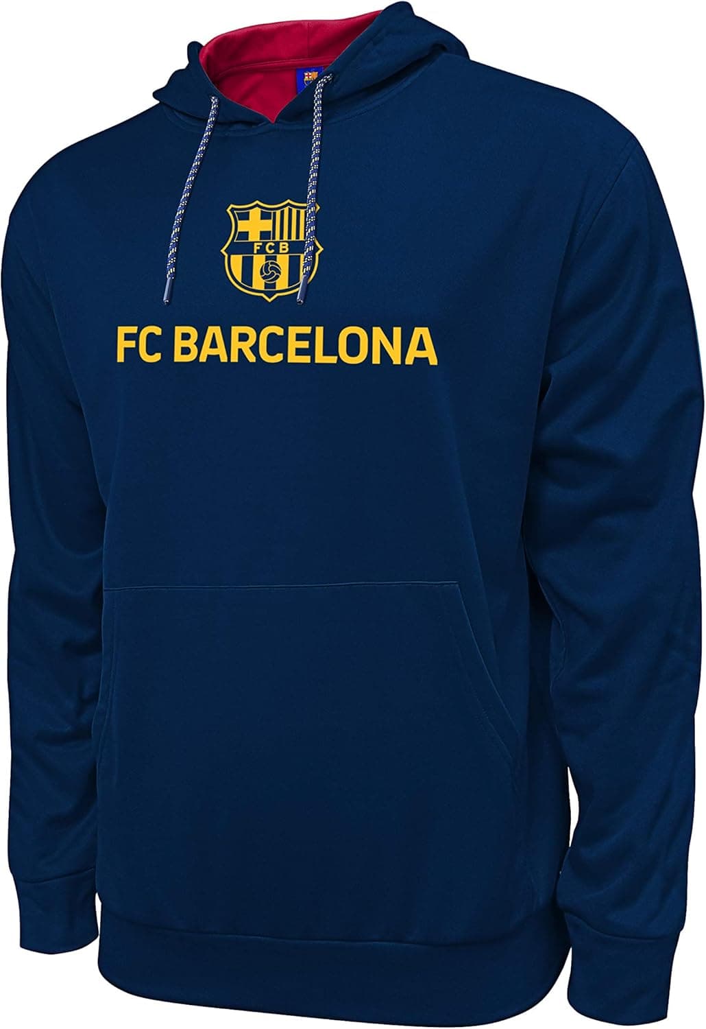 Icon Sports FC Barcelona Officially Licensed Barça Adult Men's Pullover Hooded Sweatshirt