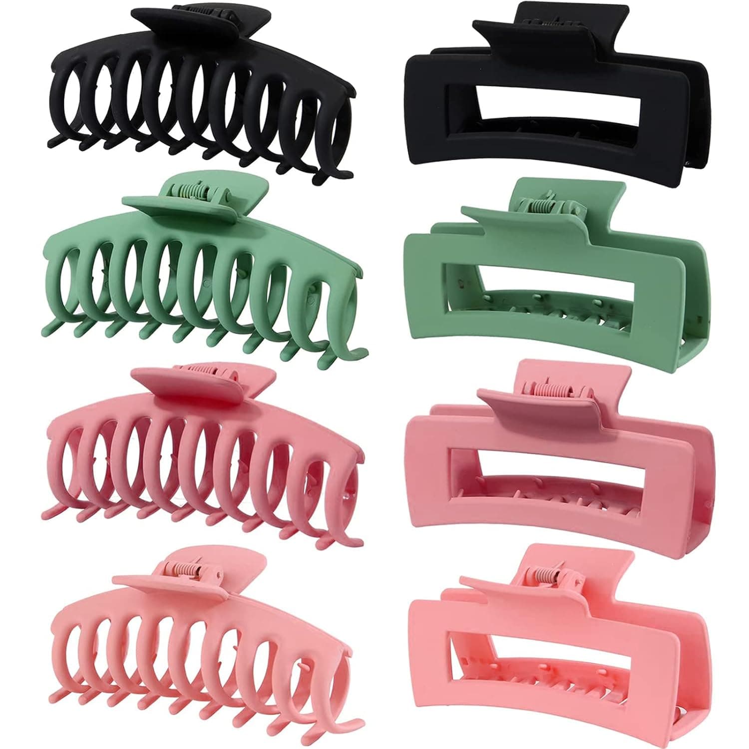 Hair Clips for Thick Thin Hair, 12 Pack Hair Clips for Women, 4.3" Large Claw Clips & 3.4" Medium Claw Clips, XL Hair Clips for Thick Hair, Matte Claw Clips, Cute Hair Clips