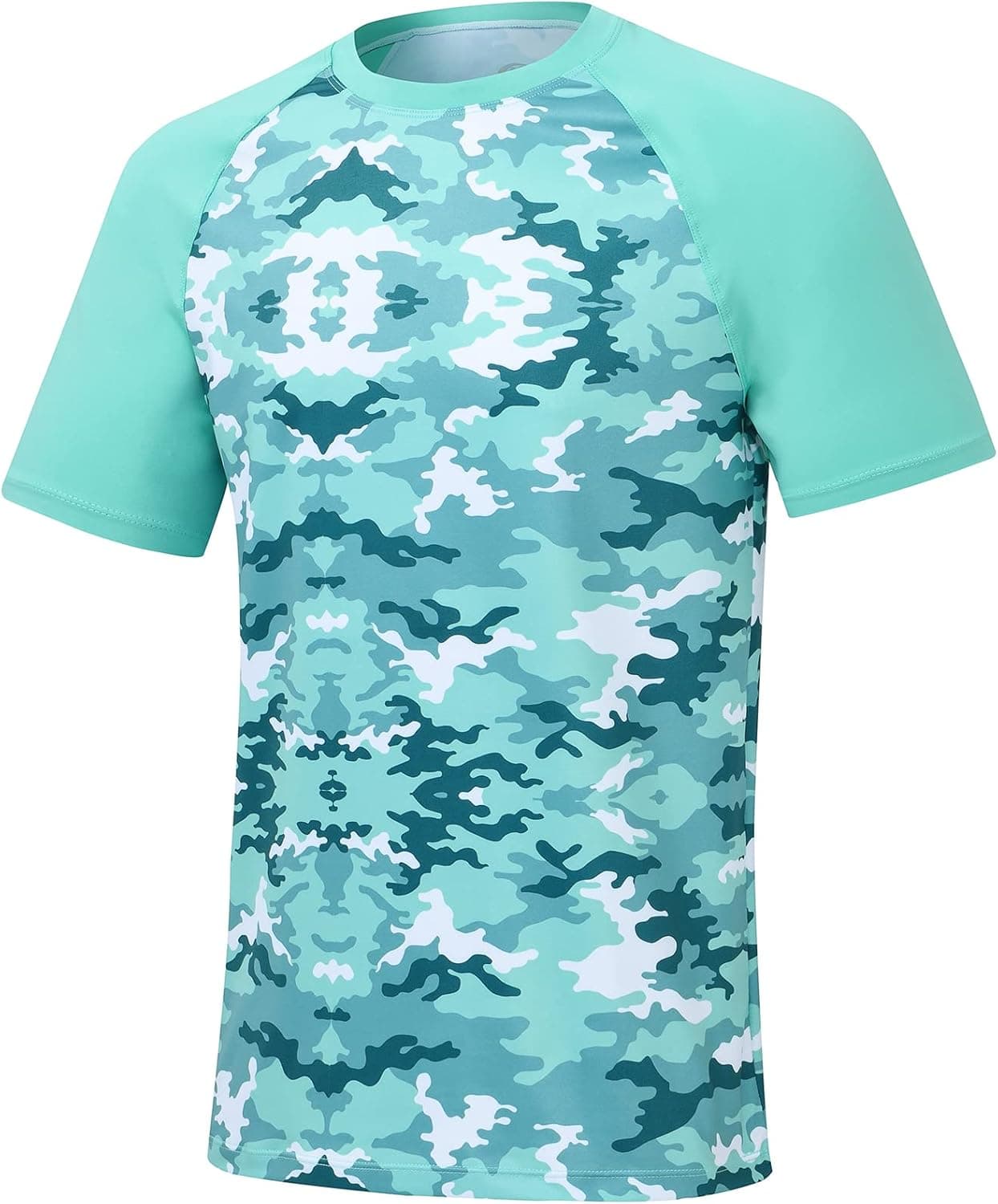 Men's Swim Shirt Rash Guard UPF 50+ UV Sun Protection Hiking Shirts Short Sleeve Athletic Workout T-Shirt Swimwear