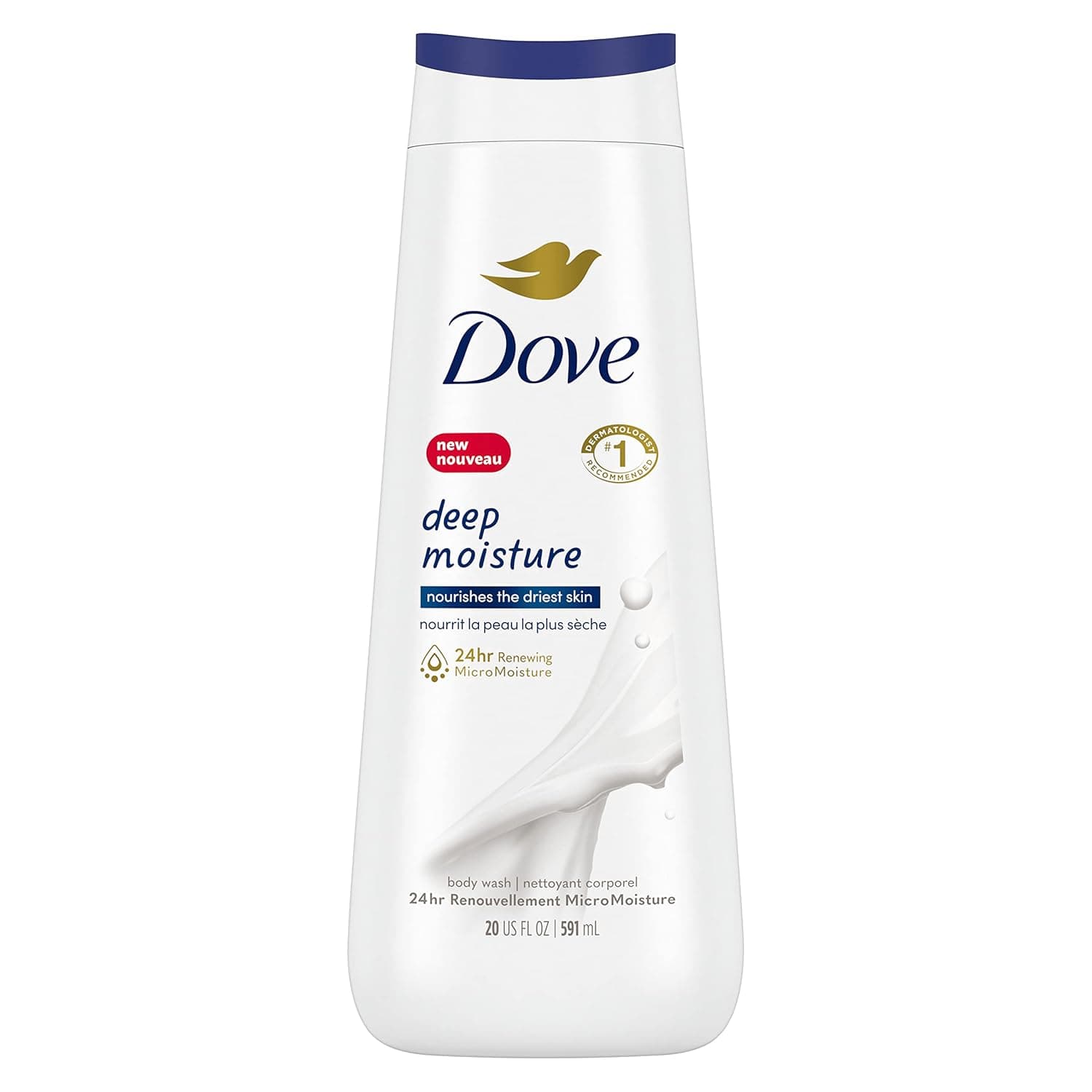 Dove Body Wash For Dry Skin Deep Moisture Moisturizing Skin Cleanser with 24hr Renewing MicroMoisture Nourishes The Driest Skin 20 oz