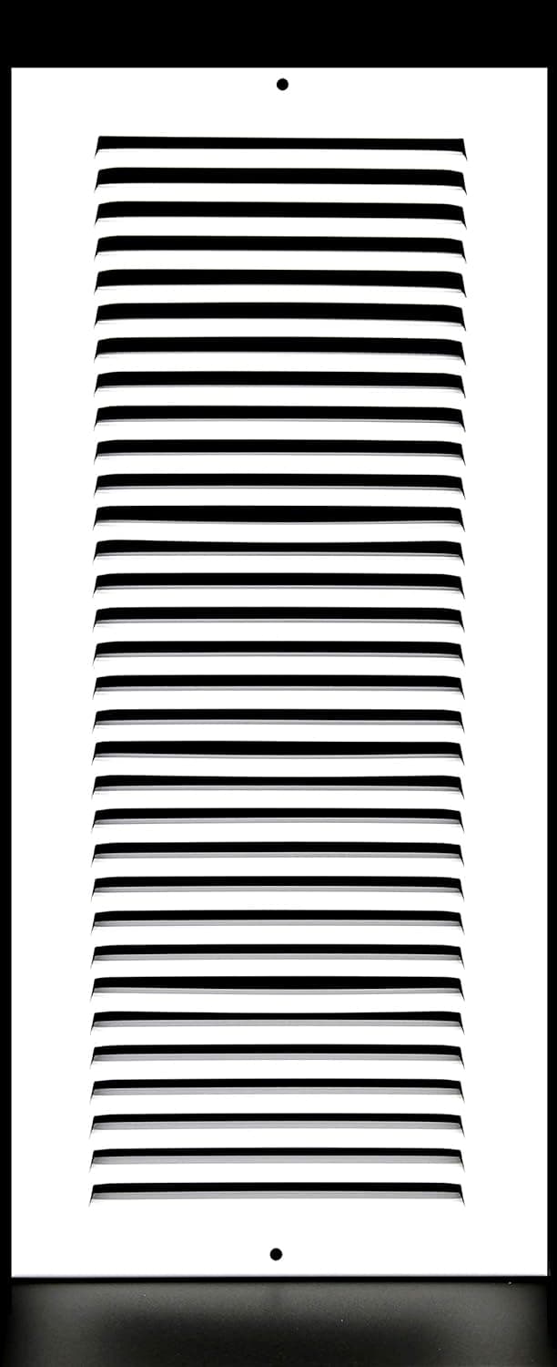 8" x 22" Return Air Grille - Sidewall and Ceiling - HVAC Vent Duct Cover Diffuser - [White] [Outer Dimensions: 9.75w X 23.75"h]