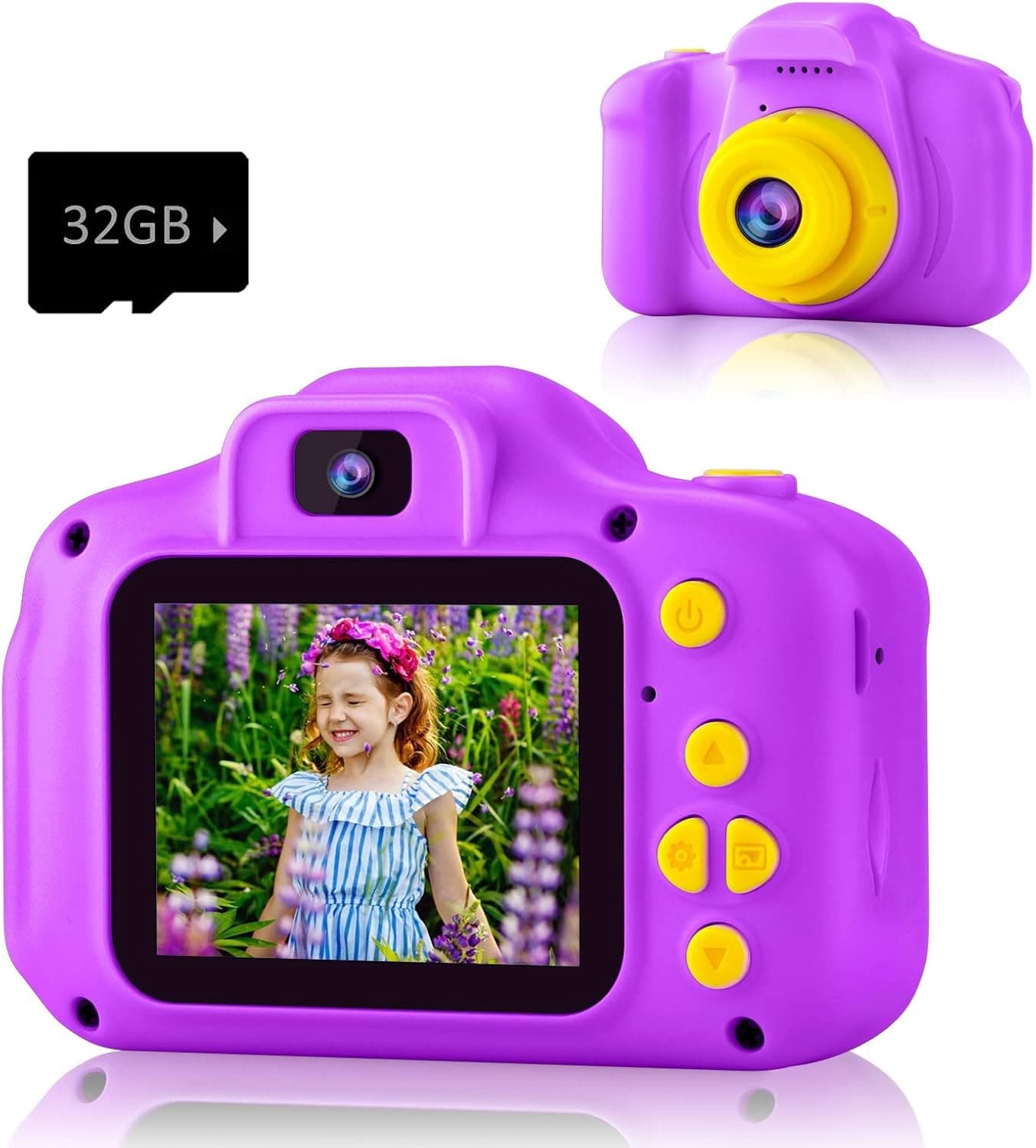 PROGRACE Mini Camera for Kids Girls - Dual Selfie Kids Camera Birthday Holiday Toy for Little Kids Age 3 4 5 6 7 8 9 Years Old Toddler Girls Gifts Kids Camcorder Children Video Recorder Digital Camera