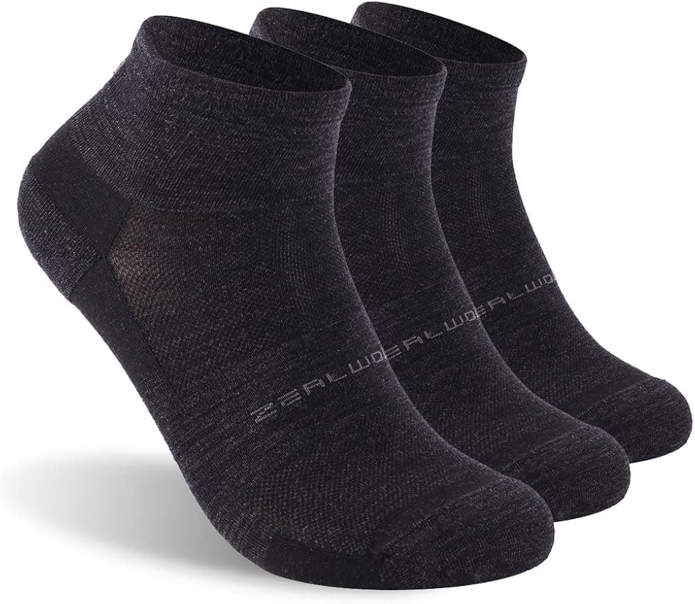 ZEAL WOOD Merino Wool/Bamboo No Show/Ankle/Crew Athletic Socks Running Golf Tennis Hiking Socks,1/3 Pairs