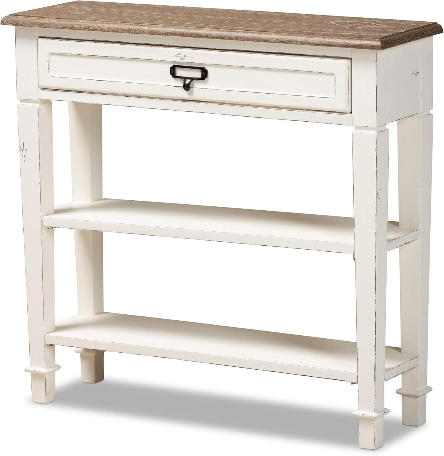 Baxton Studio Dauphine Traditional French 1-Drawer Accent Console Table, White