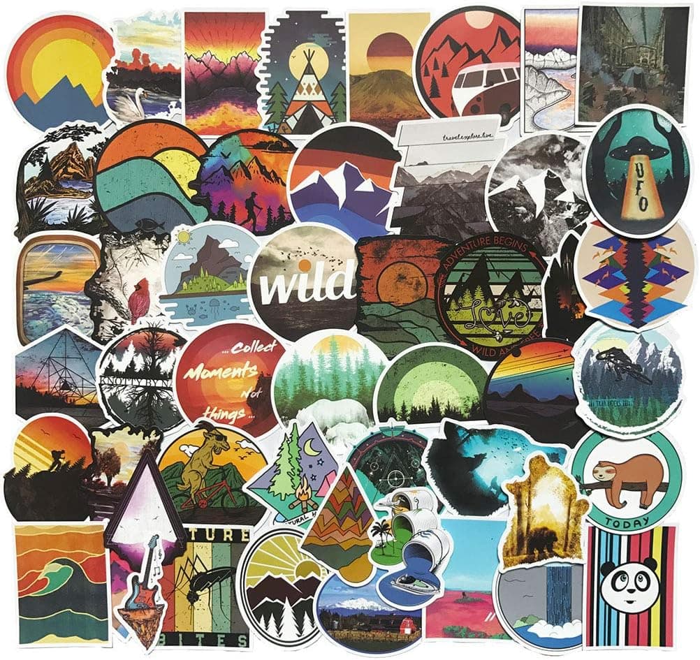 Nature Outdoor Laptop Stickers Wilderness Hiking Camping Travel Adventure Suitcase Vinyl Car Skateboard Motorcycle Bicycle Luggage Guitar Bike Decal