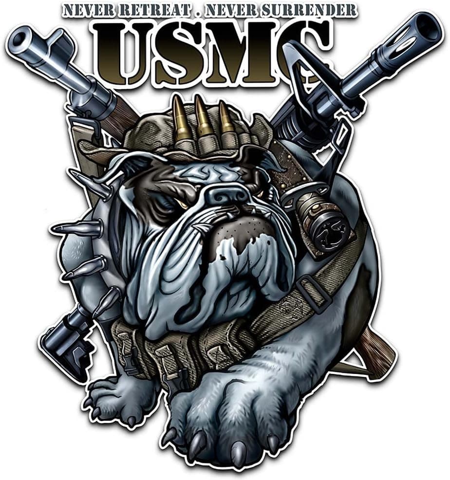 Collectible Marine Corps Decals (2in,2pack), Share Your Support with Our Vinyl Never Retreat Never Surrender Marine Corps Stickers for Your Home, Car, Cases and More, Souvenir Gifts for Marine Corp