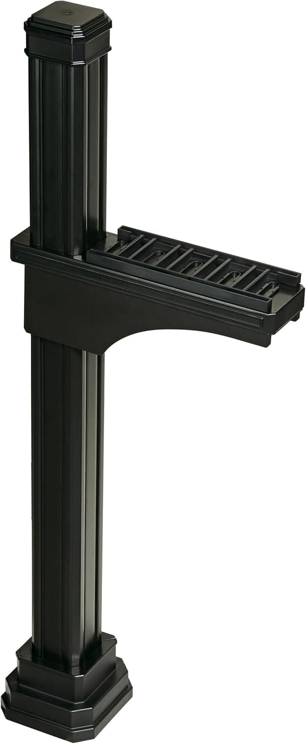 Liberty Hardware TFSSMPK-BL-R Traditional Design Full Square 56-Inch Mailbox Post, Black