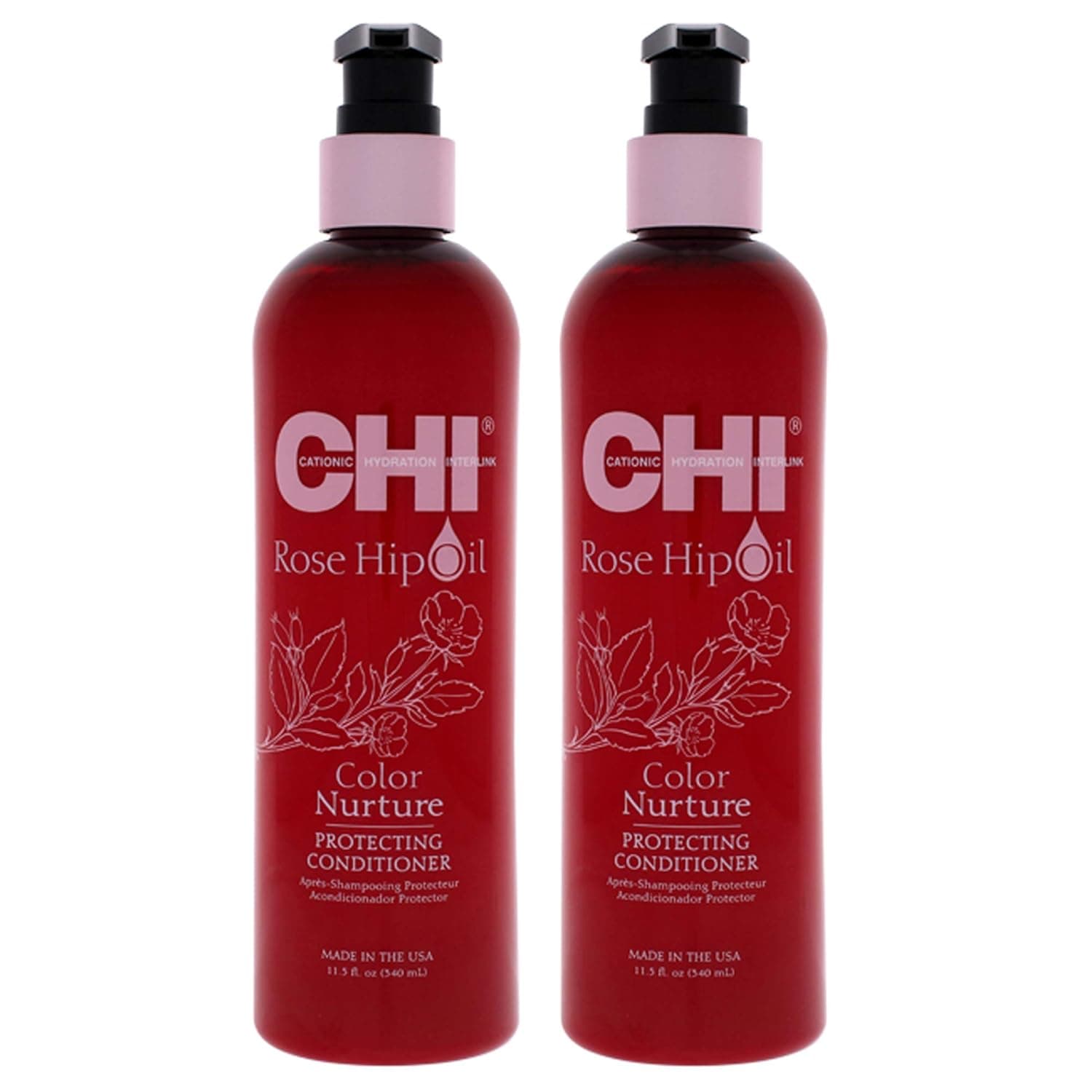 Rose Hip Oil Color Nurture Protecting Conditioner by Chi For Unisex - 11.5 oz Conditioner - (Pack of 2)