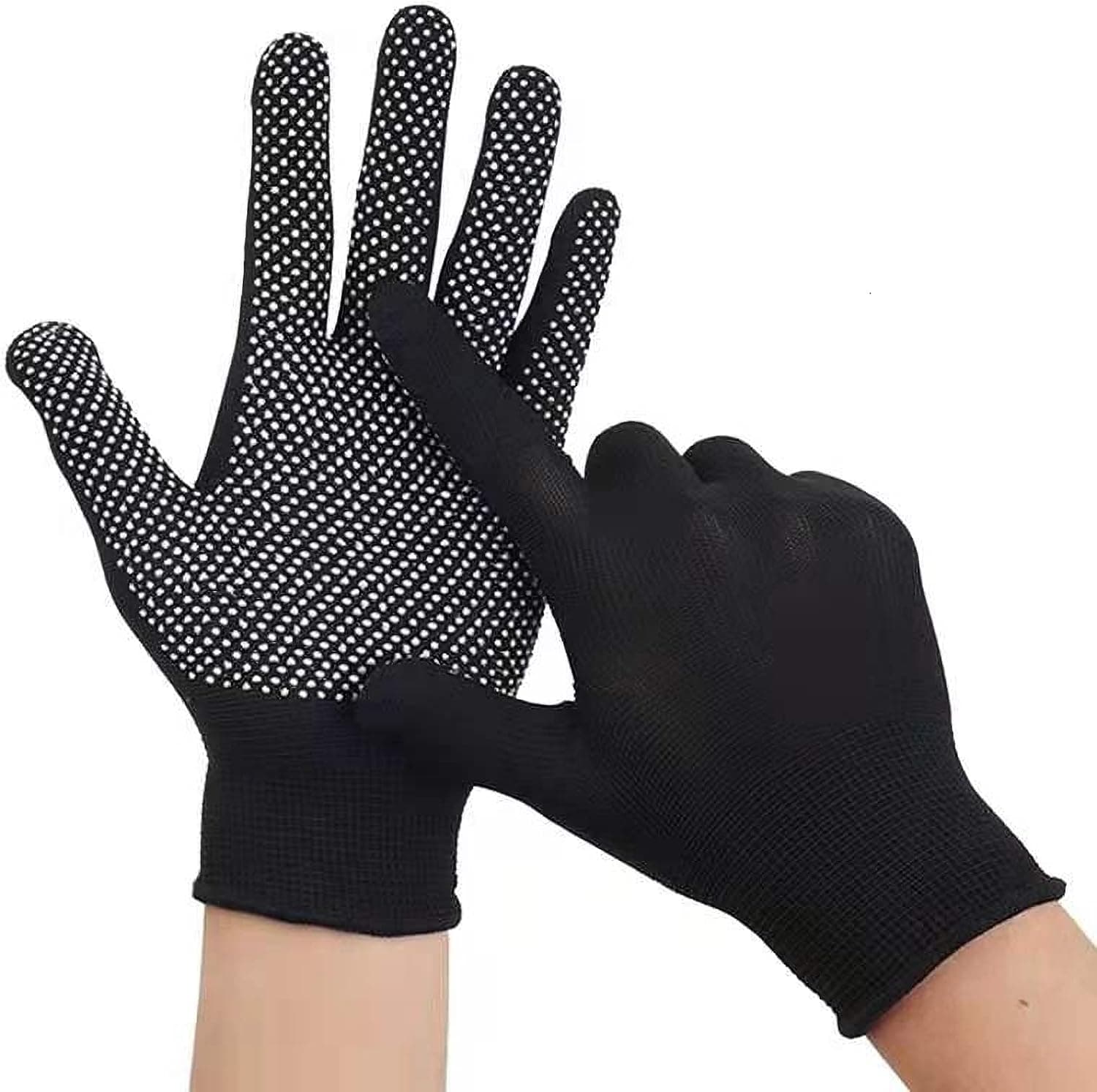 10 pairs safety work gloves, Thin & Anti-slip grip gloves, Polyester & cotton blends liner gloves for precision assembly
