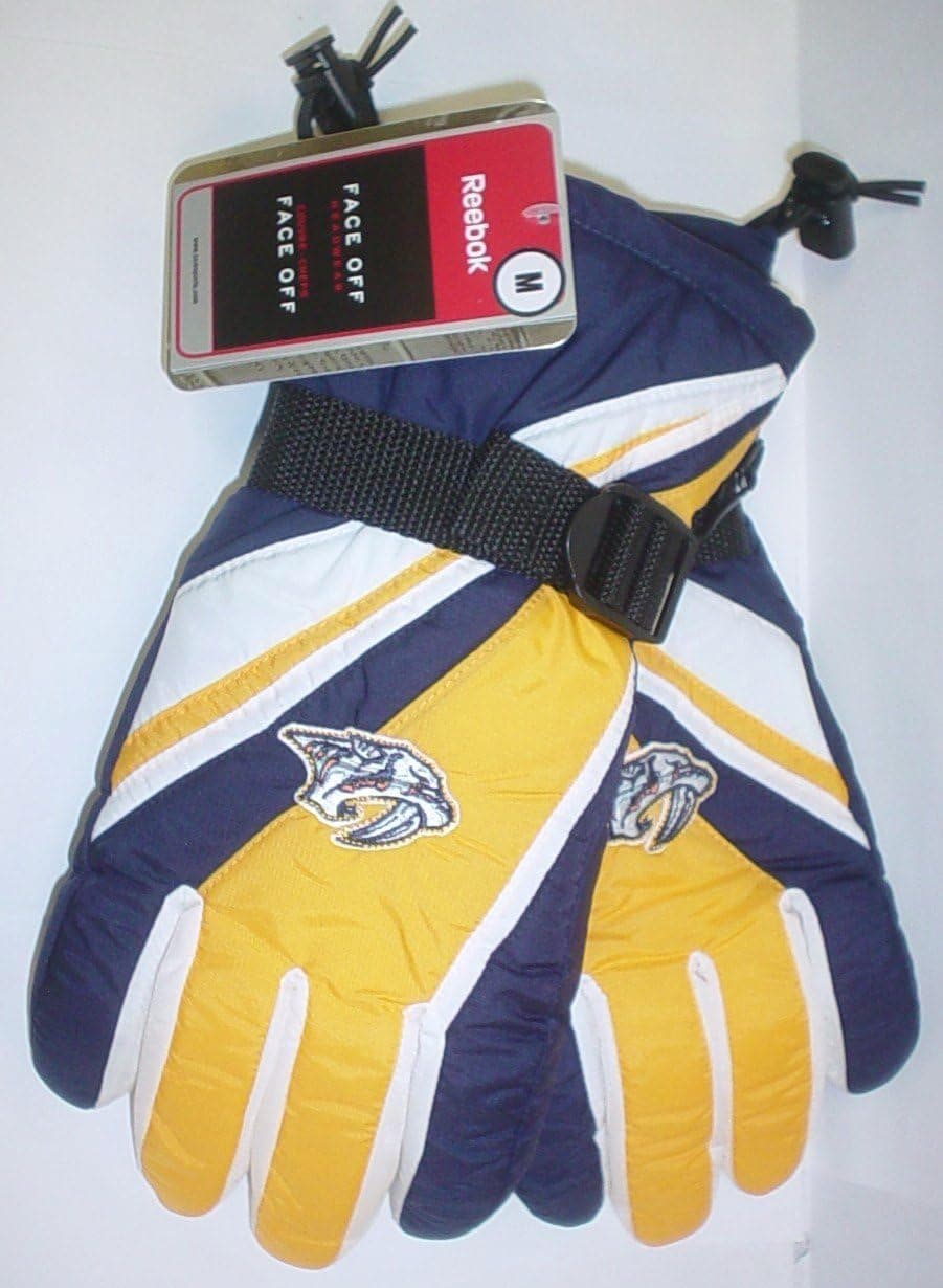 Nashville Predators Nylon Ski Gloves By Reebok Size Men's Large