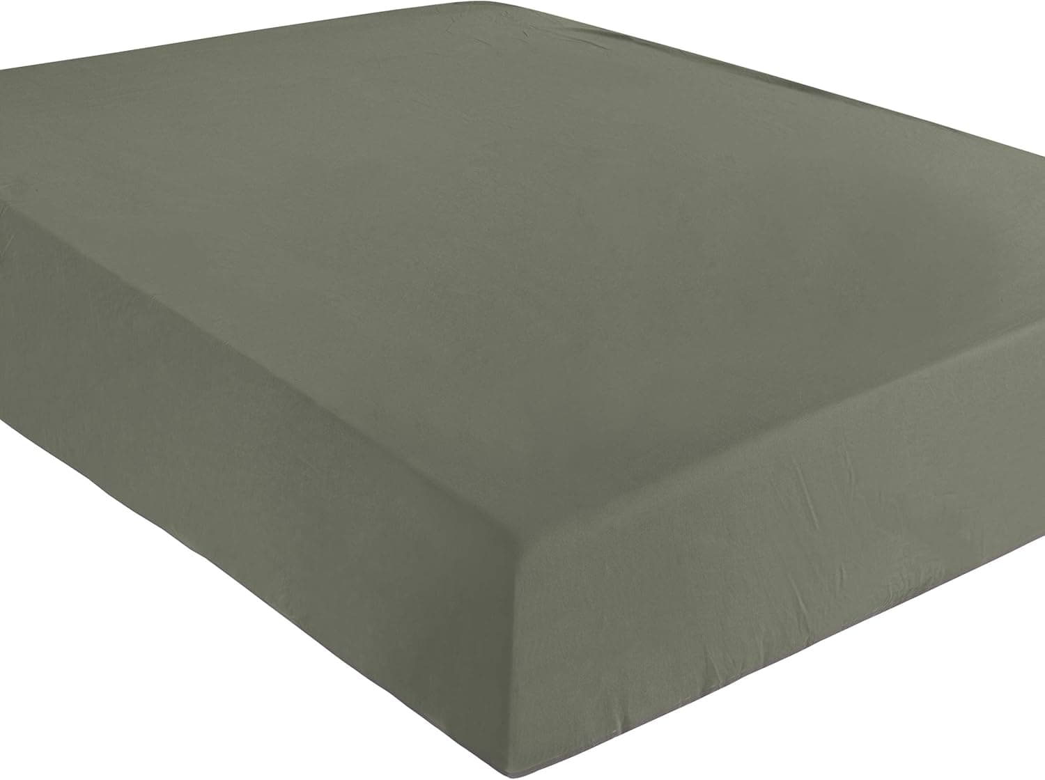 NTBAY Washed Cotton Fitted Sheet, Breathable Deep Pocket Bed Sheet, Full, Smoke Grey