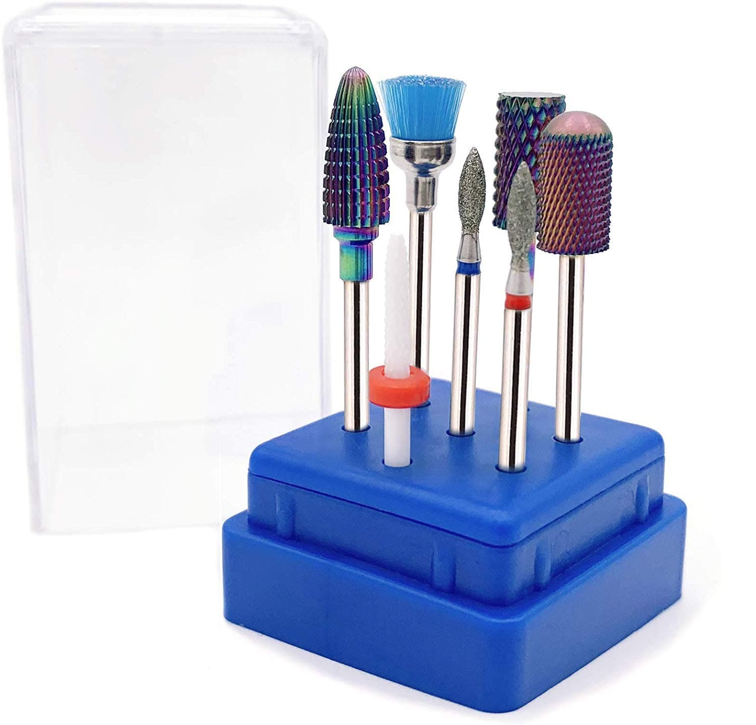 GreenLife Nail drill bits set Tungsten Carbide Diamond Ceramic Acrylic Nail Drill Bits 7Pcs kit Remove Acrylic Nails Gel Polish Poly Extension Nail Gel Drill Bit Cuticles Manicure Pedicure 3/32 inches
