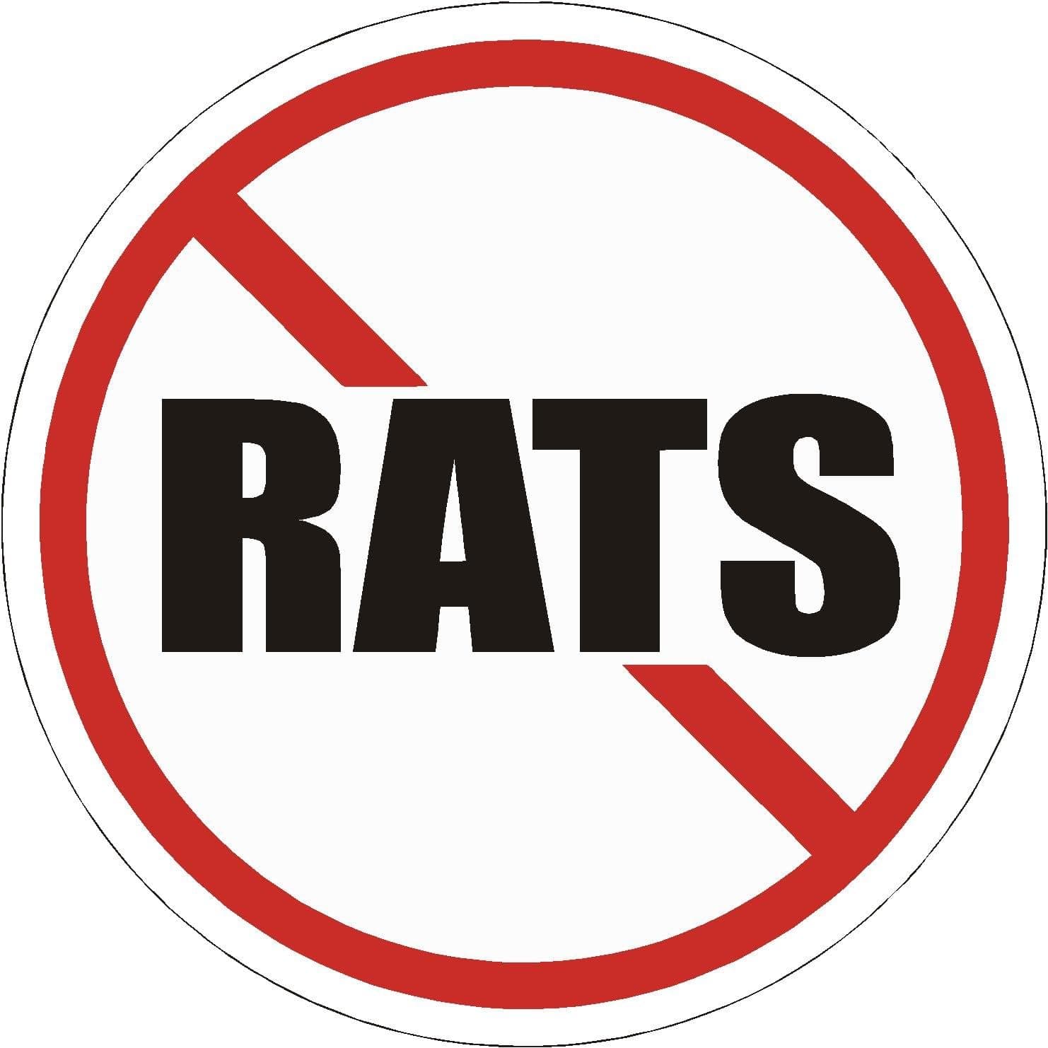 ExpressDecor (3) no Rats 2x2 Size - USA America Funny Stickers constrution Hard hat pro Union Working Men Lunch Box Tool Box Symbol Window Motorcycle Biker car - Made Shipped in USA