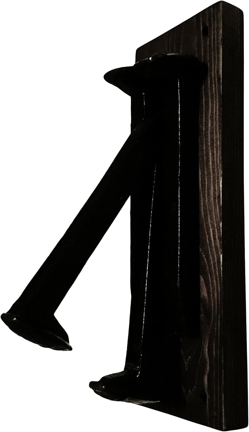 Railroad Spike Door Knocker Rustic Farmhouse Country Cottage Chic Reclaimed Iron (Ebony and Black)