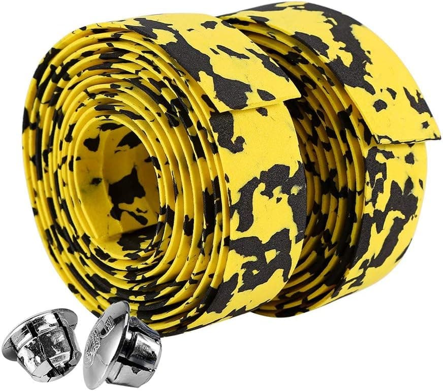 Alomejor Bicycle Handlebar Tape Bicycle Handle Bar Tape Wraps with 2 Bar Plugs 2PCS Cycling Handle Wraps for Mountain Bike Road Bike