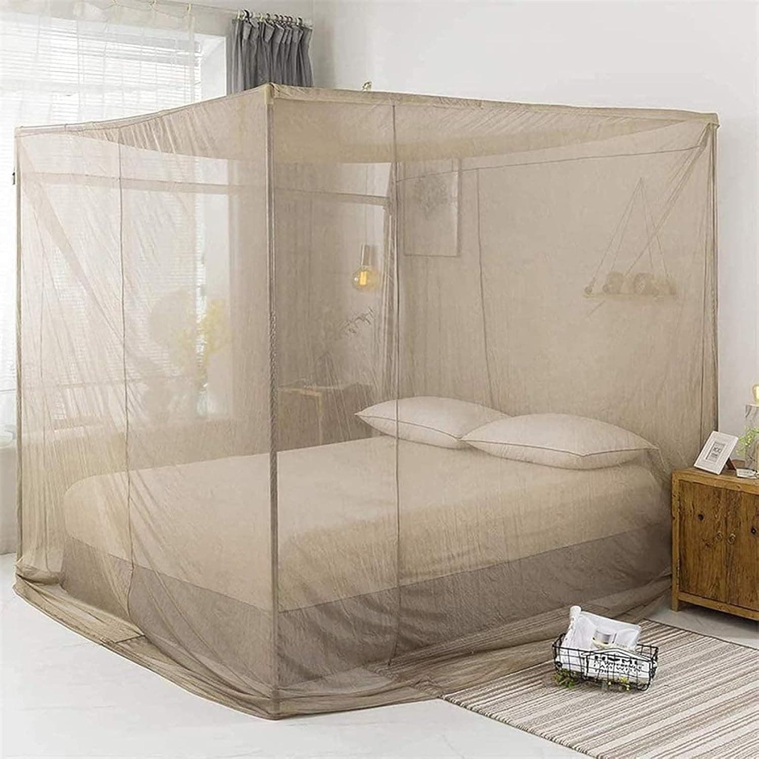 CZCZ Square EMF Shielding Canopy,Anti Radiation Bed Net Canopy Made by Silver Coated Mesh Radiation Shielding Rate 99.99percent for WiFi Router Guard,220220220cm