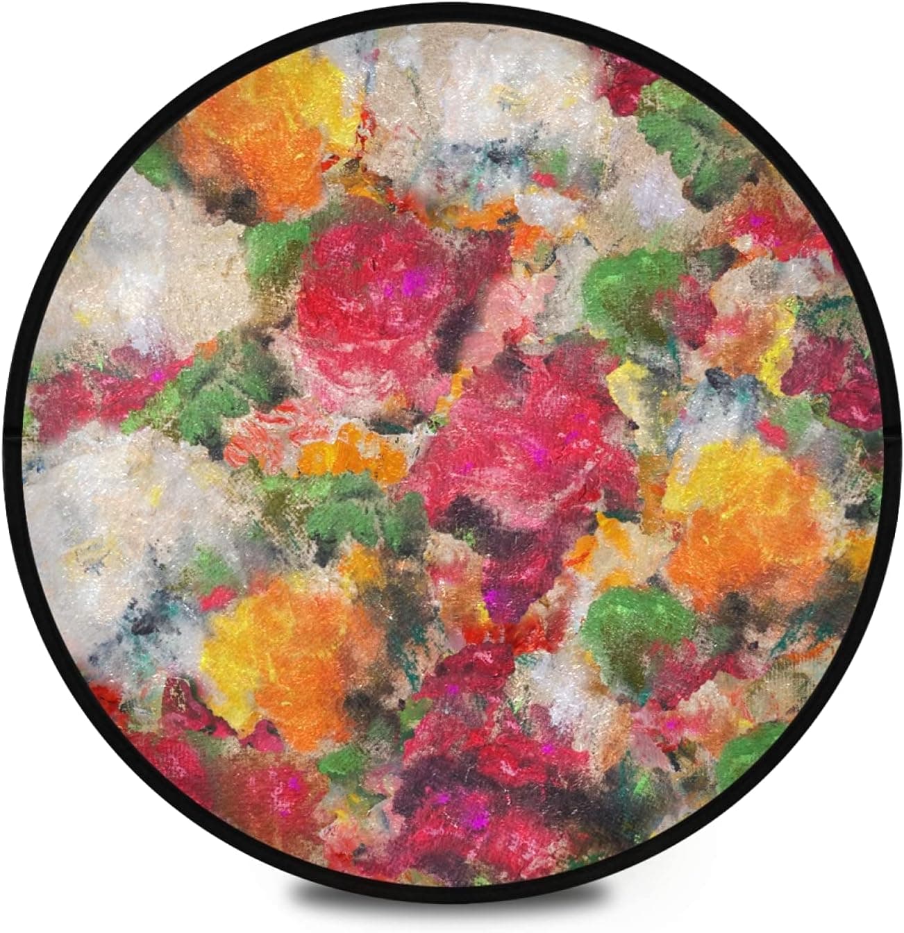KFBE Color Foral Round Area Rug Non Slip Doormat Floor Mats Carpet Yoga Mat Rug Runner Non Skid Washable for Playroom Living Room 20830362
