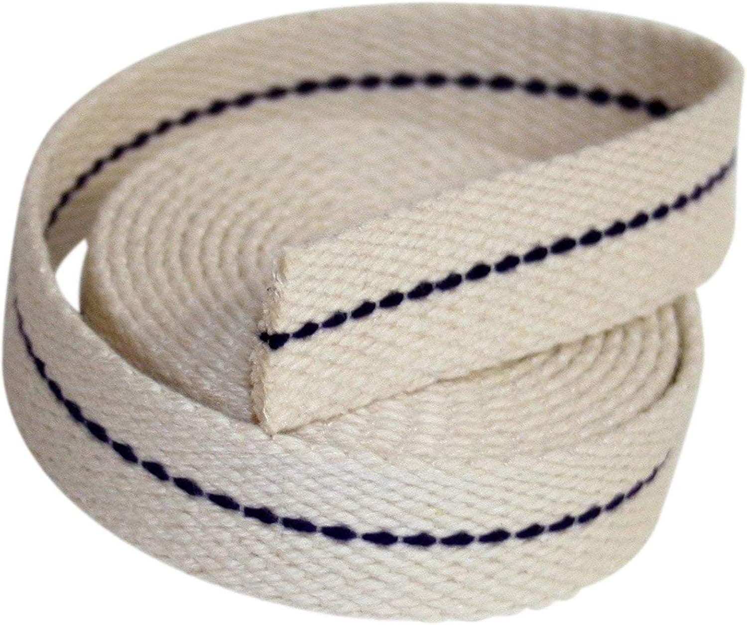 Oil Lamp Mate 3/4" Inch Flat Cotton Oil Lantern or Oil Lamp Wick with Purple Stitch. 6 Foot Roll